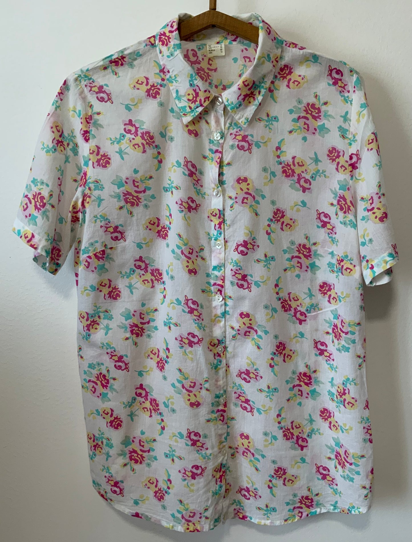 Chemise à fleurs 100% Coton Été Coloré Vintage