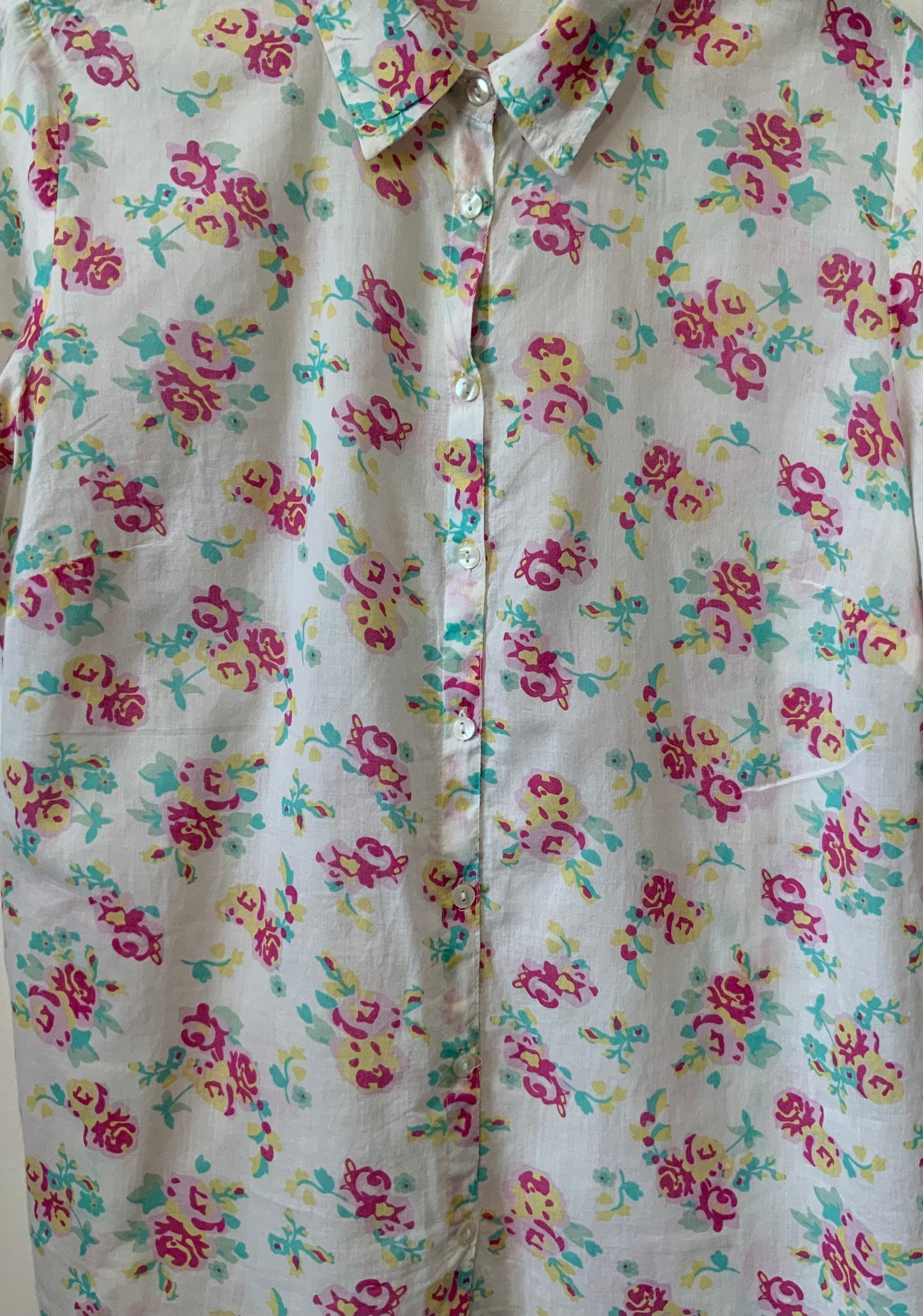 Chemise à fleurs 100% Coton Été Coloré Vintage