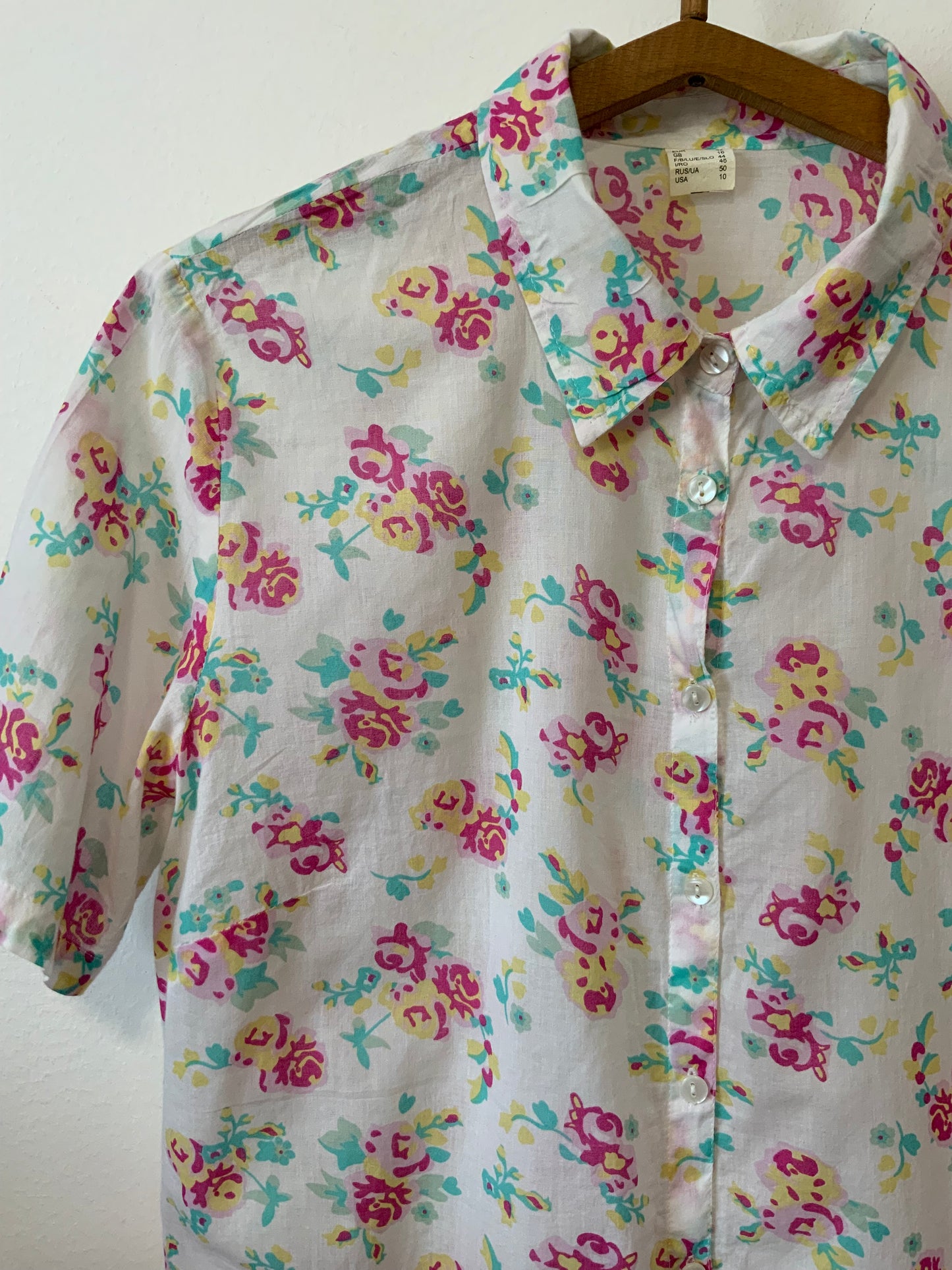 Chemise à fleurs 100% Coton Été Coloré Vintage
