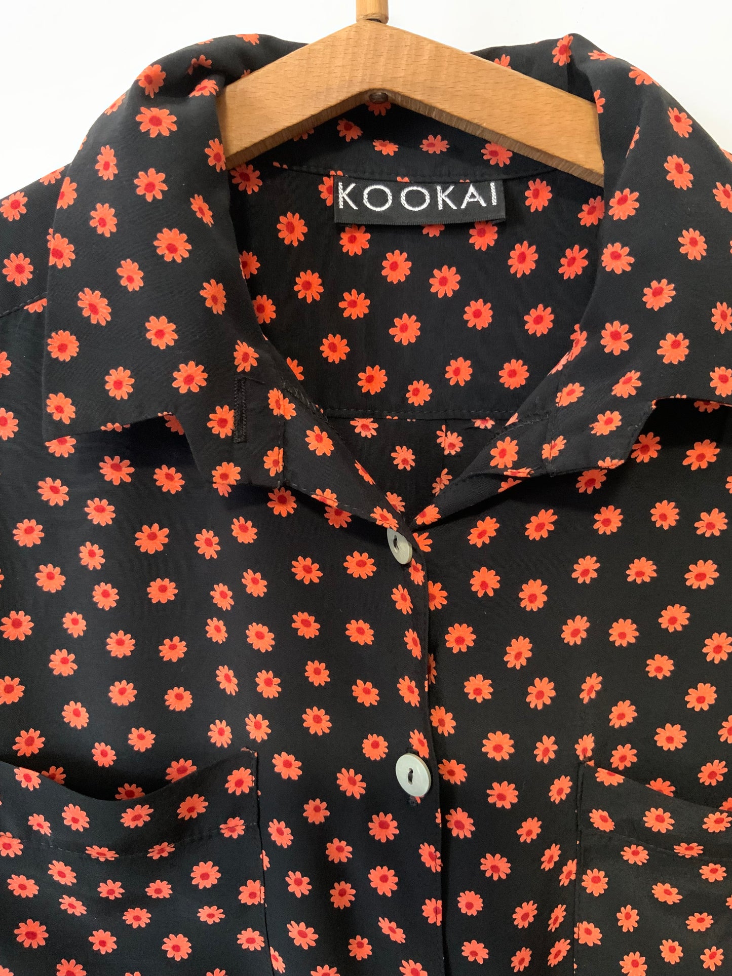 Chemise à Fleurs Oranges Vintage 1990 Kookai