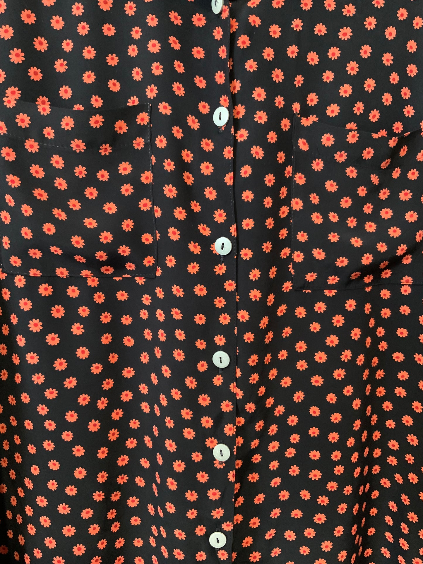 Chemise à Fleurs Oranges Vintage 1990 Kookai