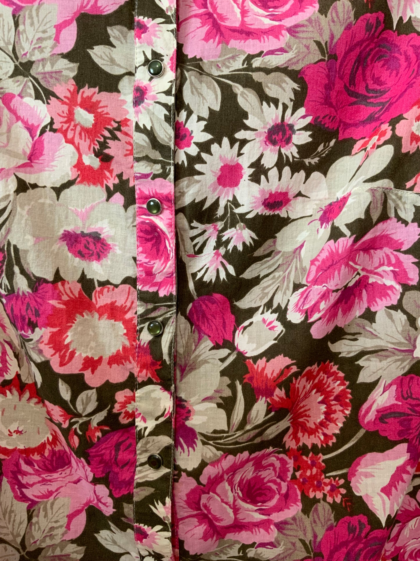 Chemise à Fleurs Roses Vintage Coton 1990