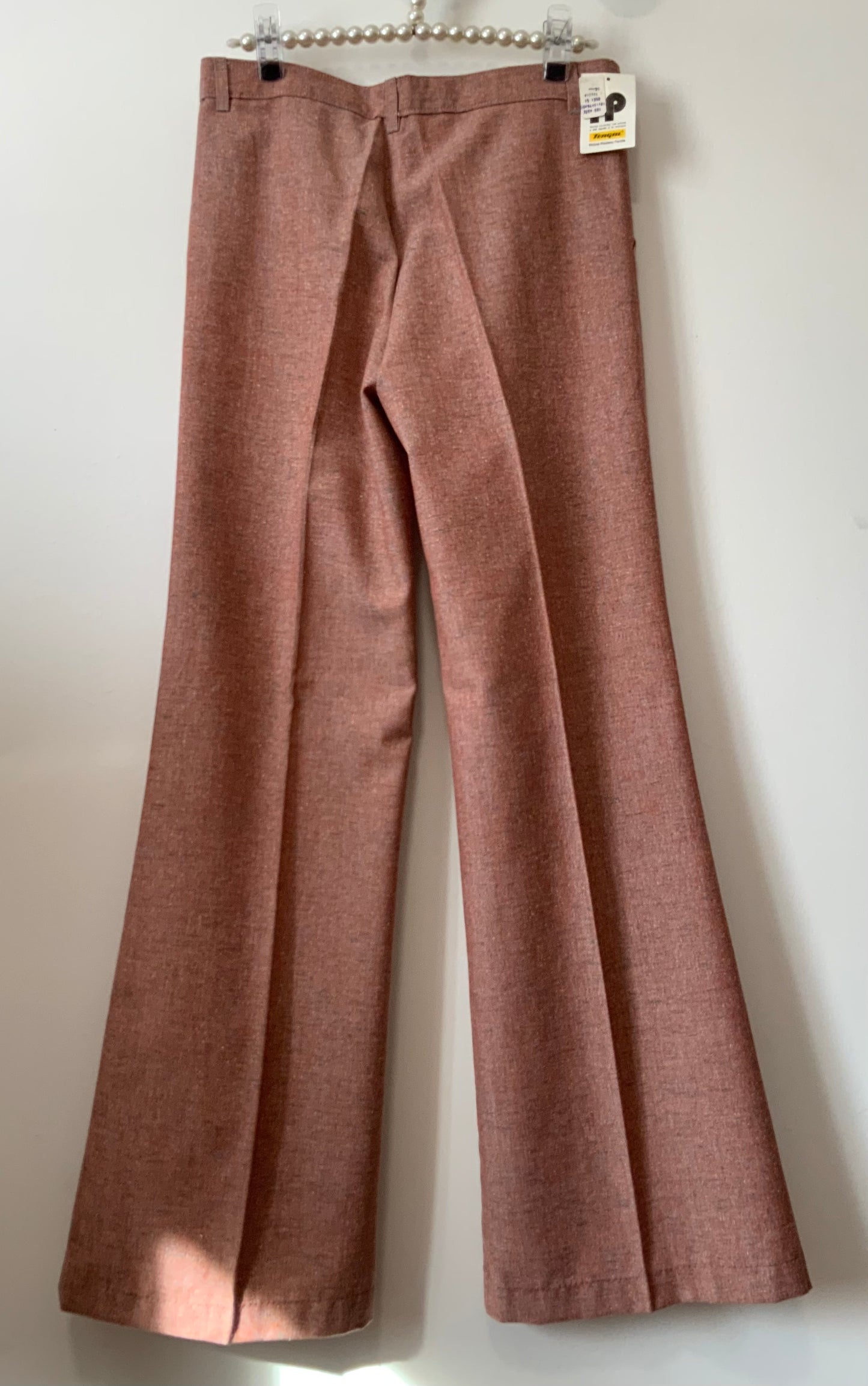 Pantalon Pattes d’éléphant Vintage Tergal 1970 Rouge