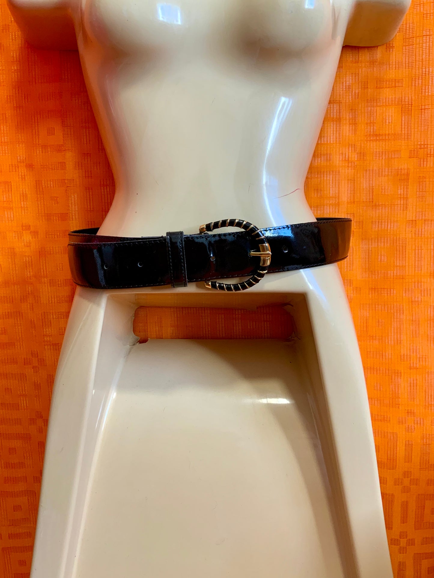 Ceinture Cuir vernis made in France Vintage