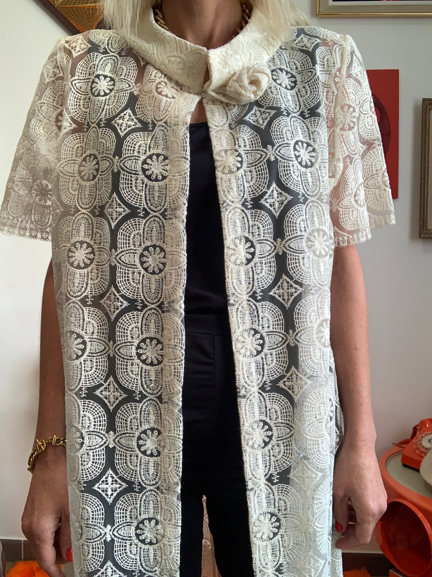 Chemise longue à dentelle Motifs Fleurs Matilde Cano Chic