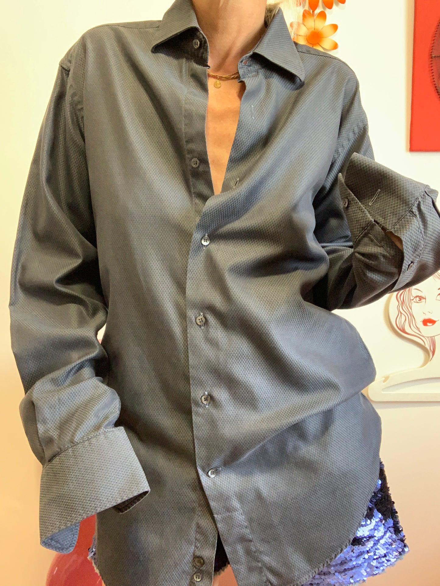 Chemise Nina Ricci Grise Carreaux