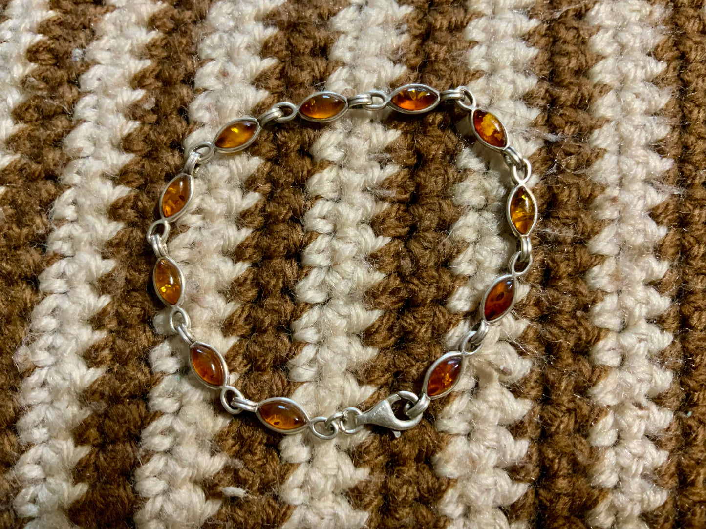 Ensemble Argent et Ambre Collier et Bracelet Vintage 1990/2000