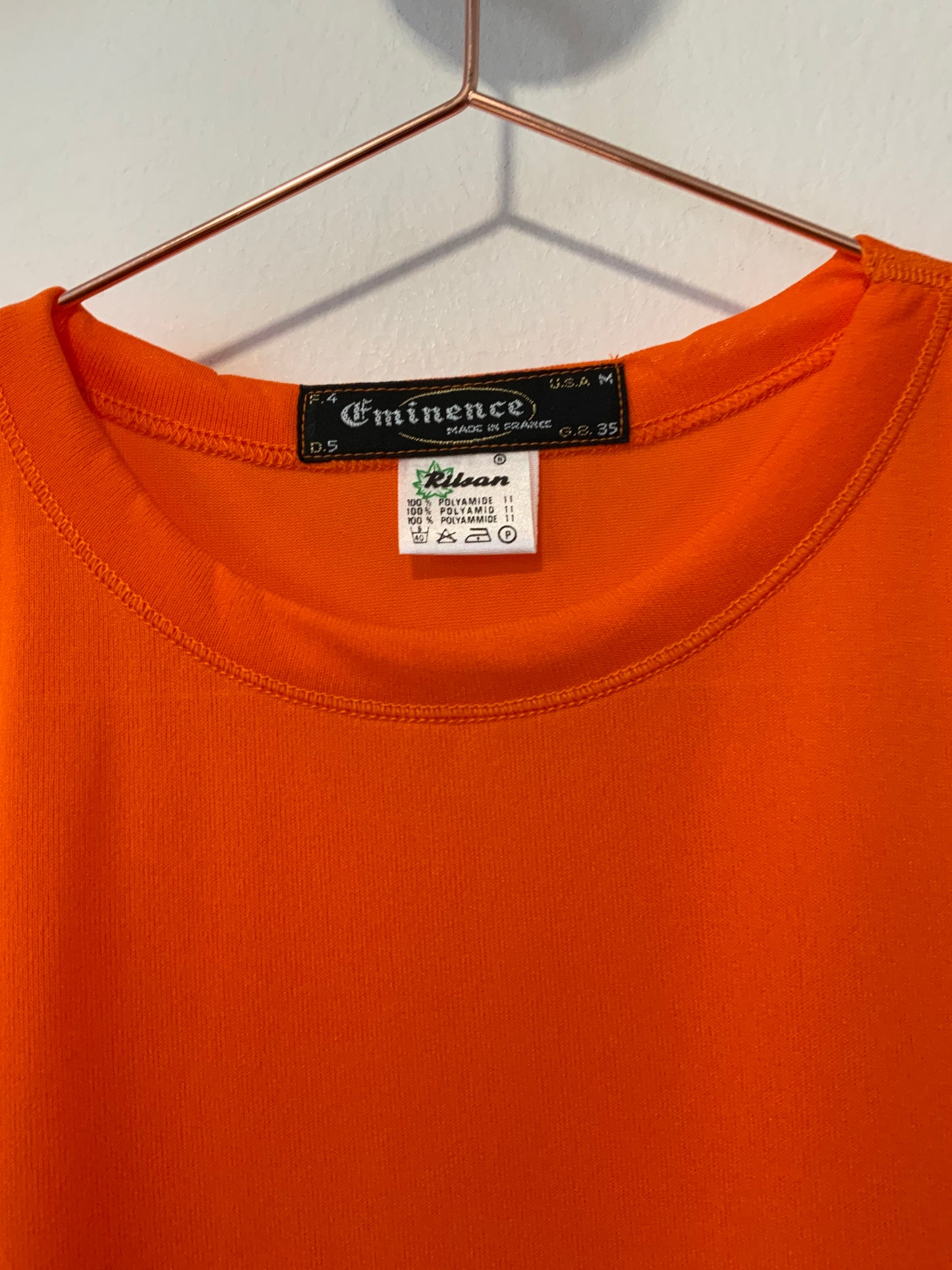 Tee-shirt Orange Éminence Vintage 1970/80 Orange Deadstock