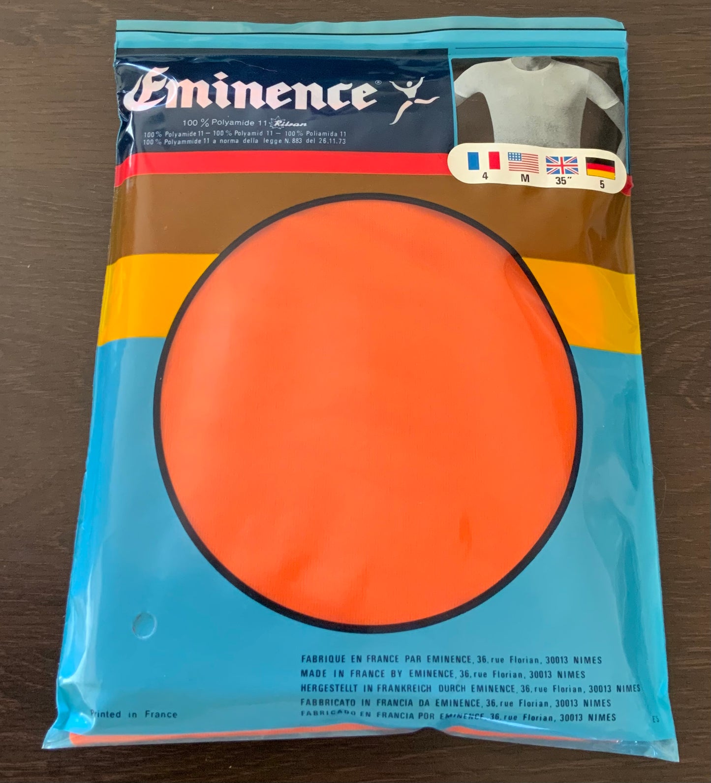 Tee-shirt Orange Éminence Vintage 1970/80 Orange Deadstock