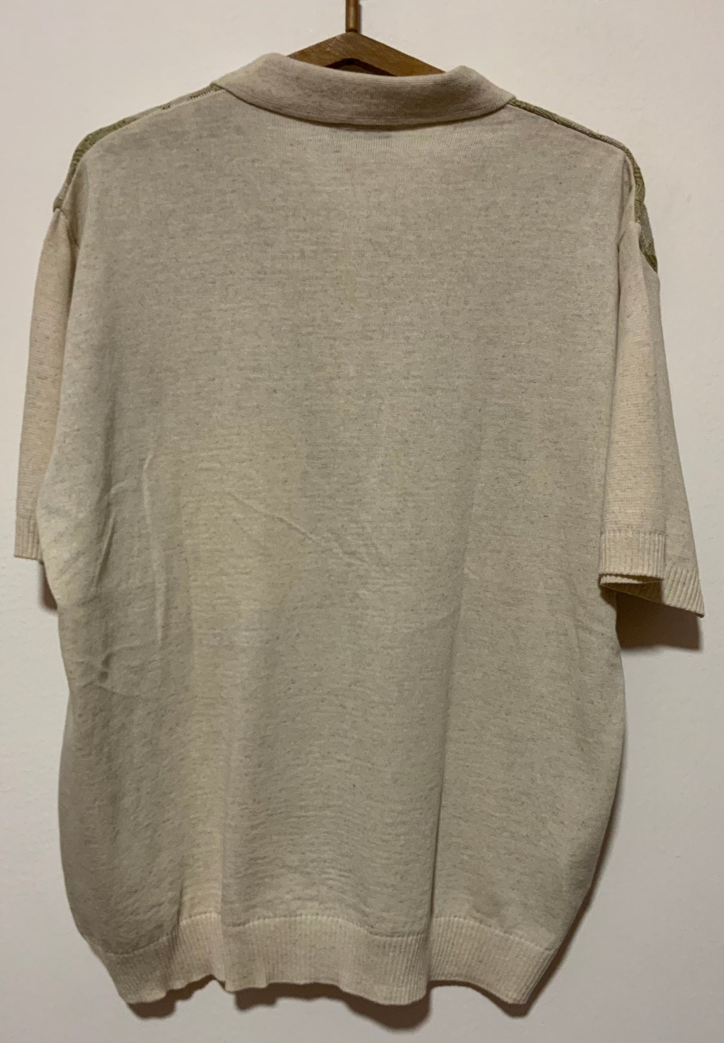Pull Tricot Vintage Neuf 1980 Le Dunois Coton motifs géométriques