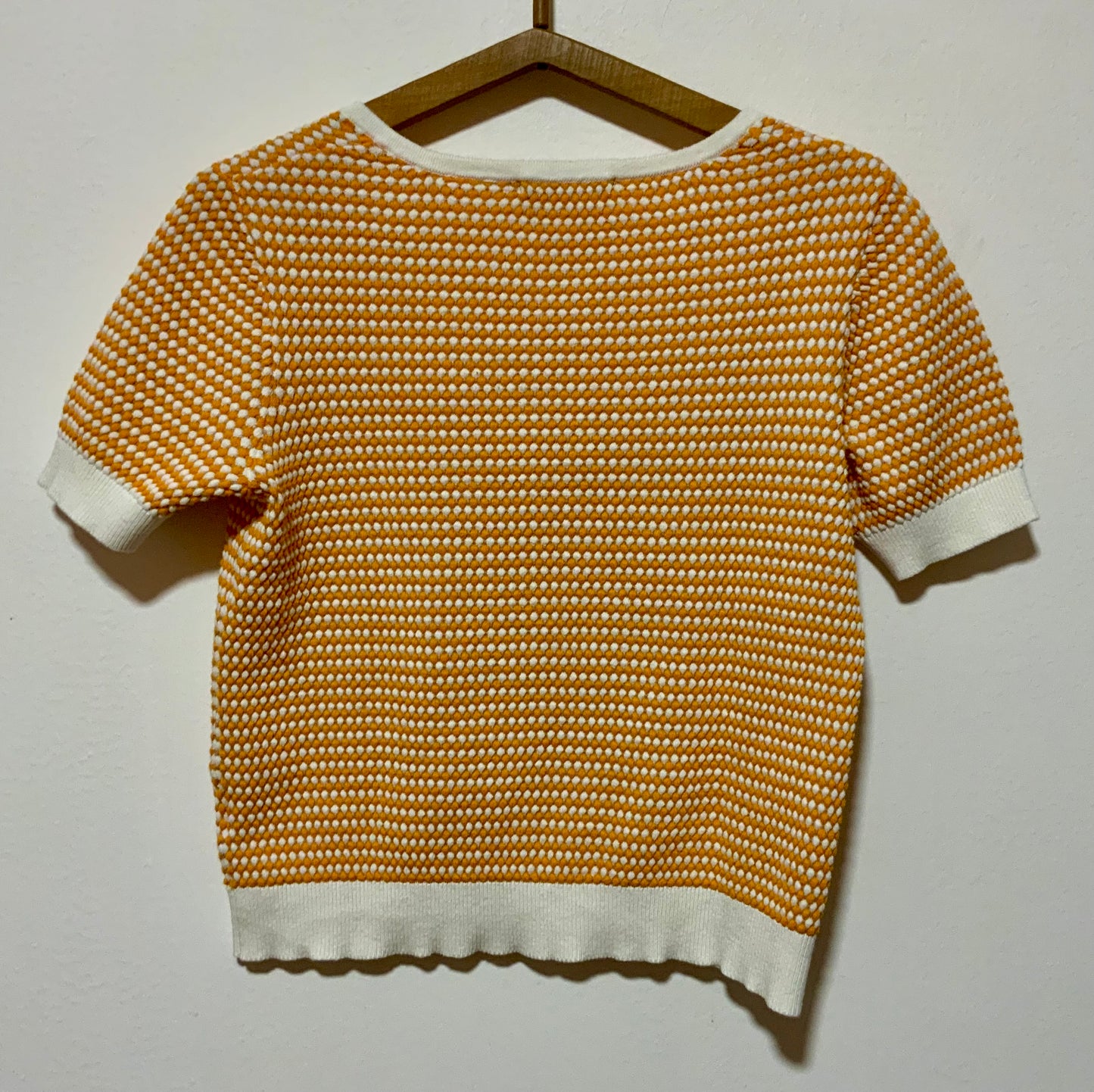 Pull Tricot Monoprix Orange Vintage 1990
