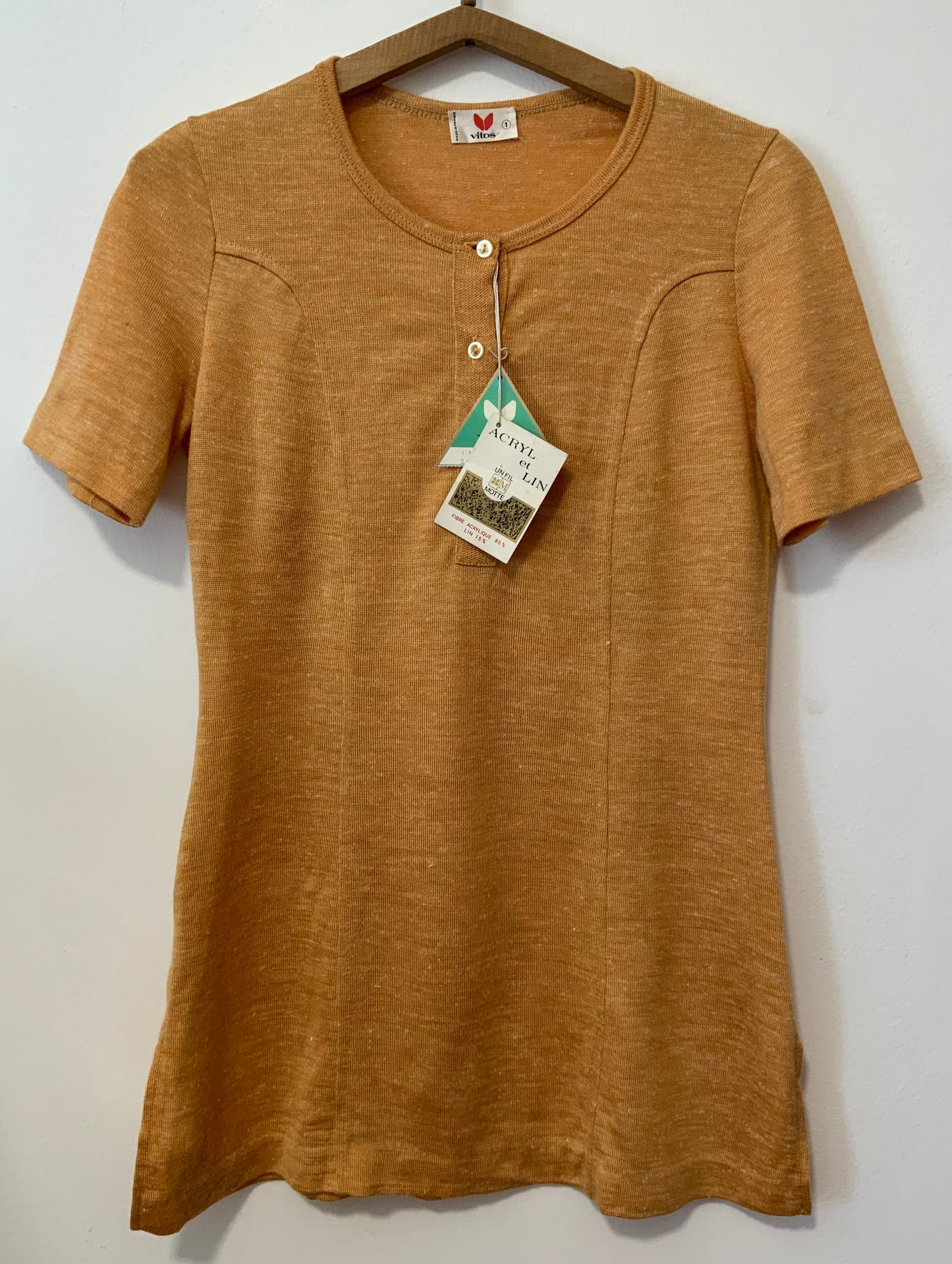 Pull tricot tunique Neuve 1970 Deadstock Vintage France