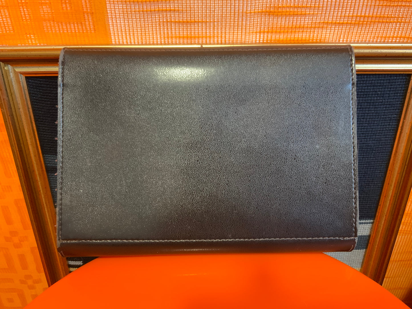 Sacoche poignée cuir noir Vintage Original Sac Italy