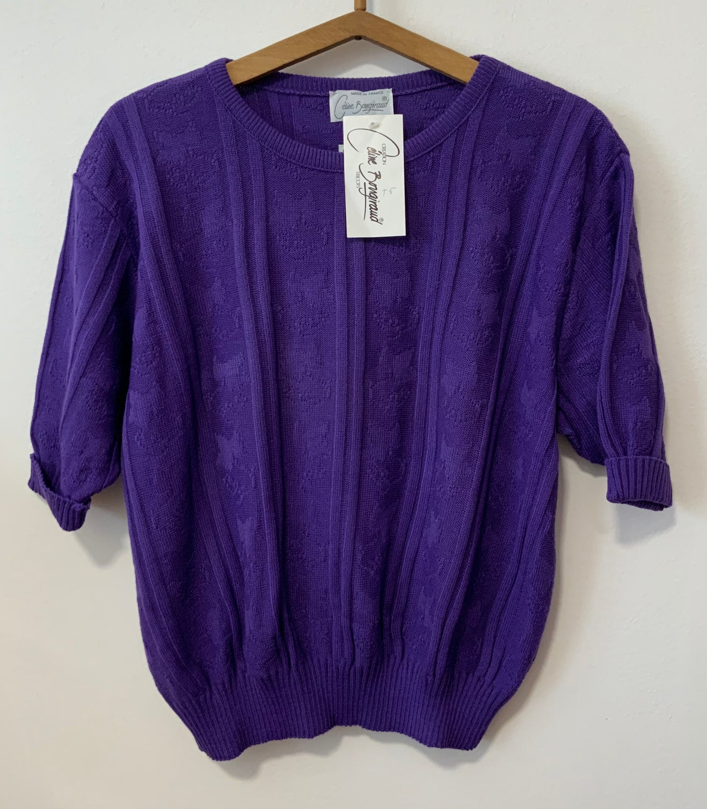 Pull Violet Neuf 1970/80 France Vintage Neuf