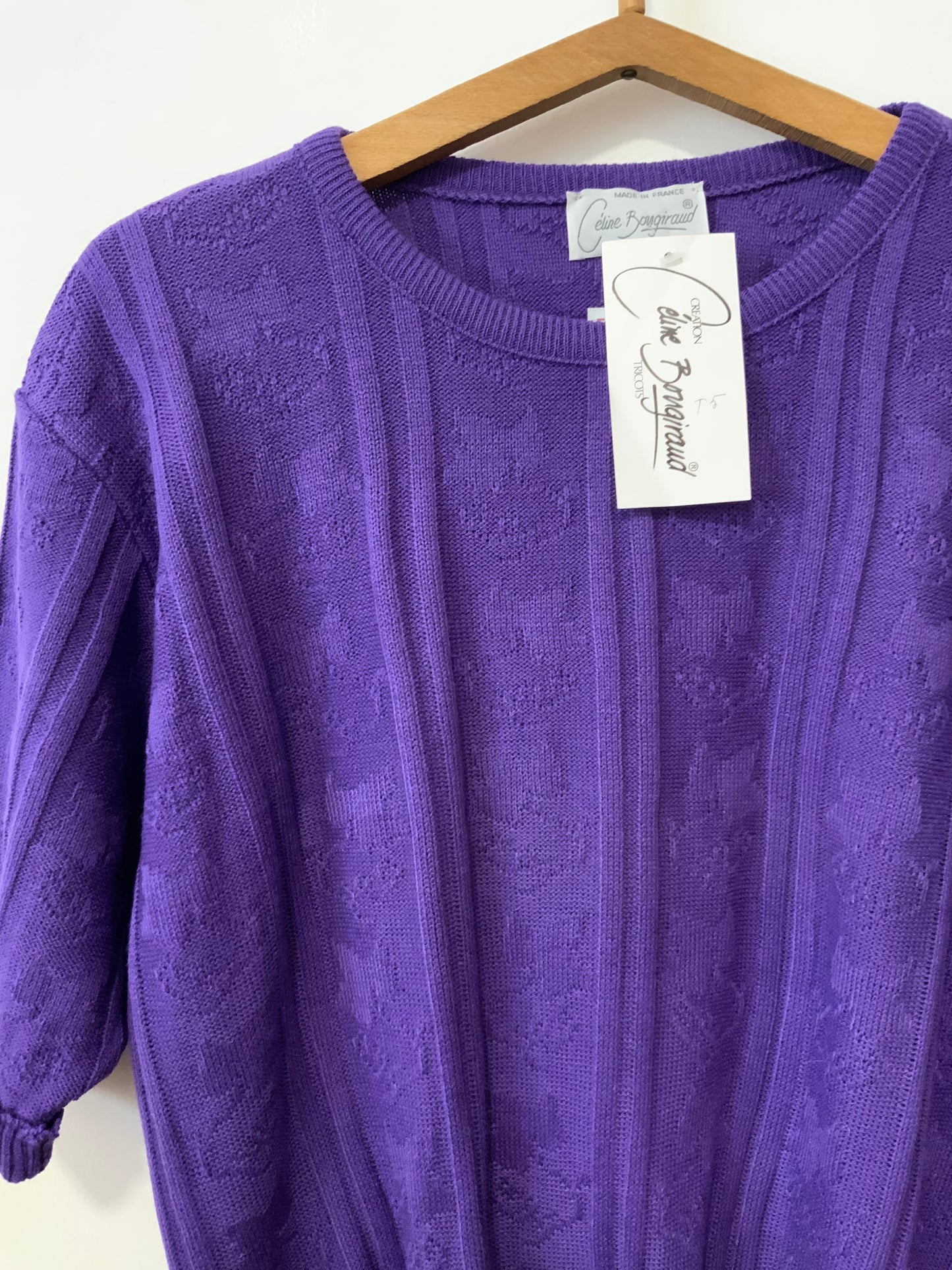 Pull Violet Neuf 1970/80 France Vintage Neuf
