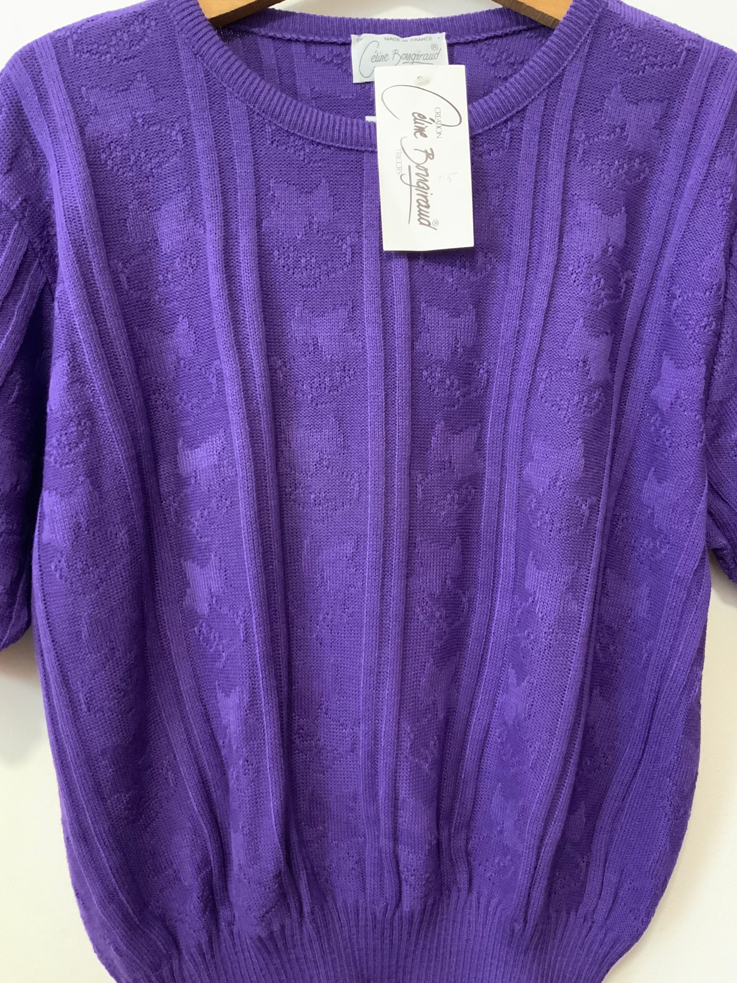 Pull Violet Neuf 1970/80 France Vintage Neuf