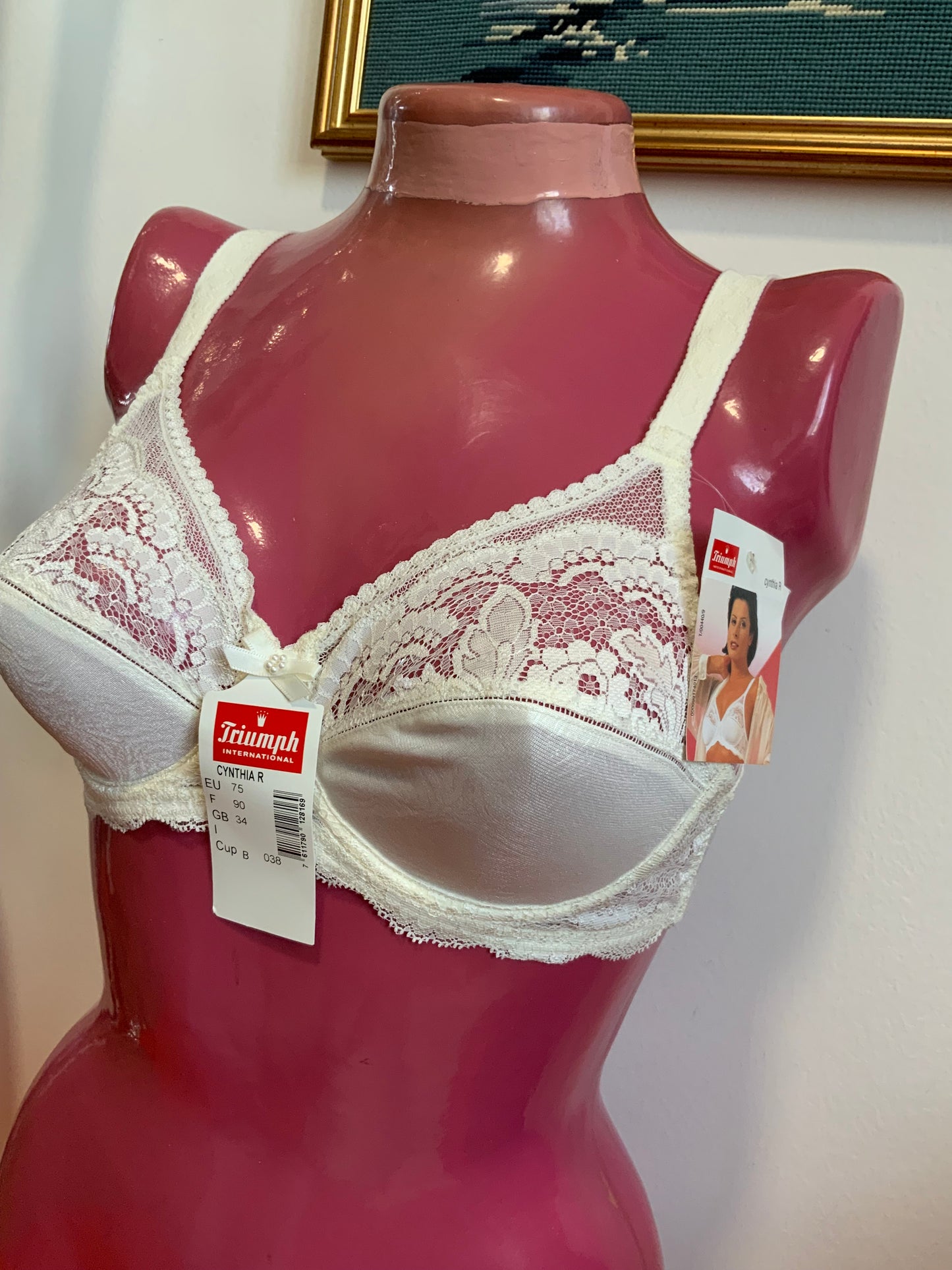 Soutien Gorge Dentelle Triumph 1980 Vintage Neuf dans sa boîte Modèle Cynthia