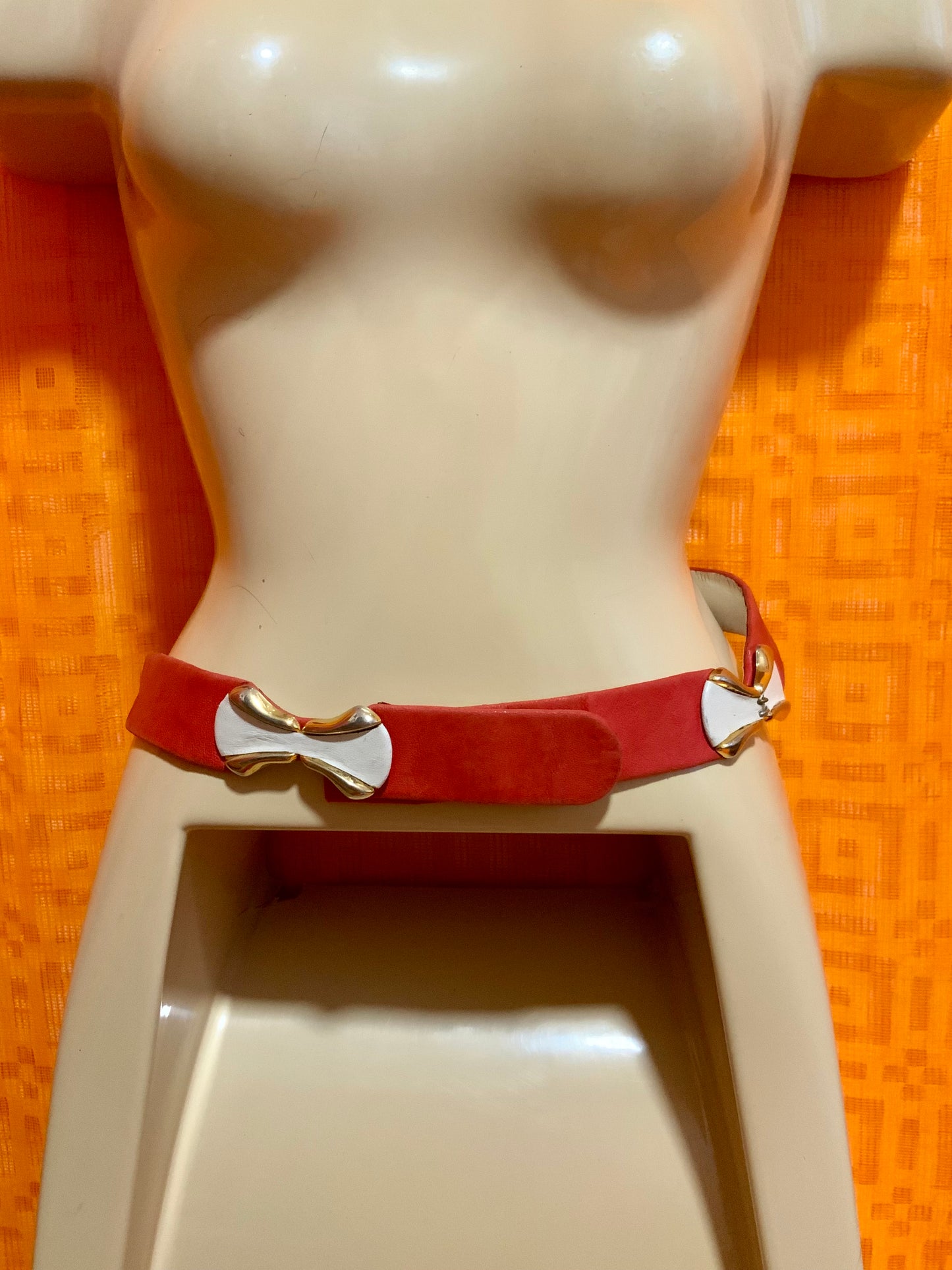 Ceinture Vintage 1960 Cuir rouge