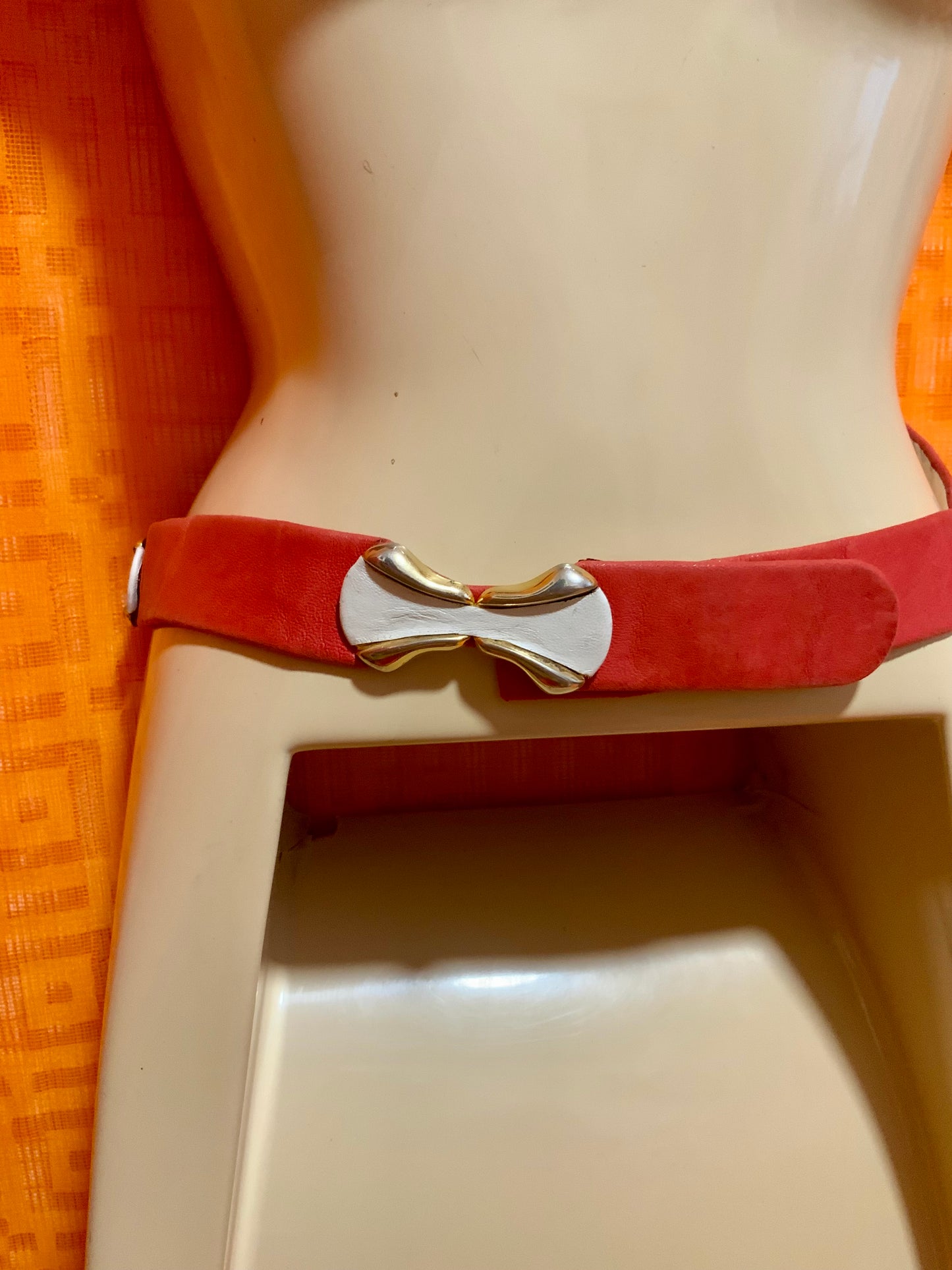 Ceinture Vintage 1960 Cuir rouge