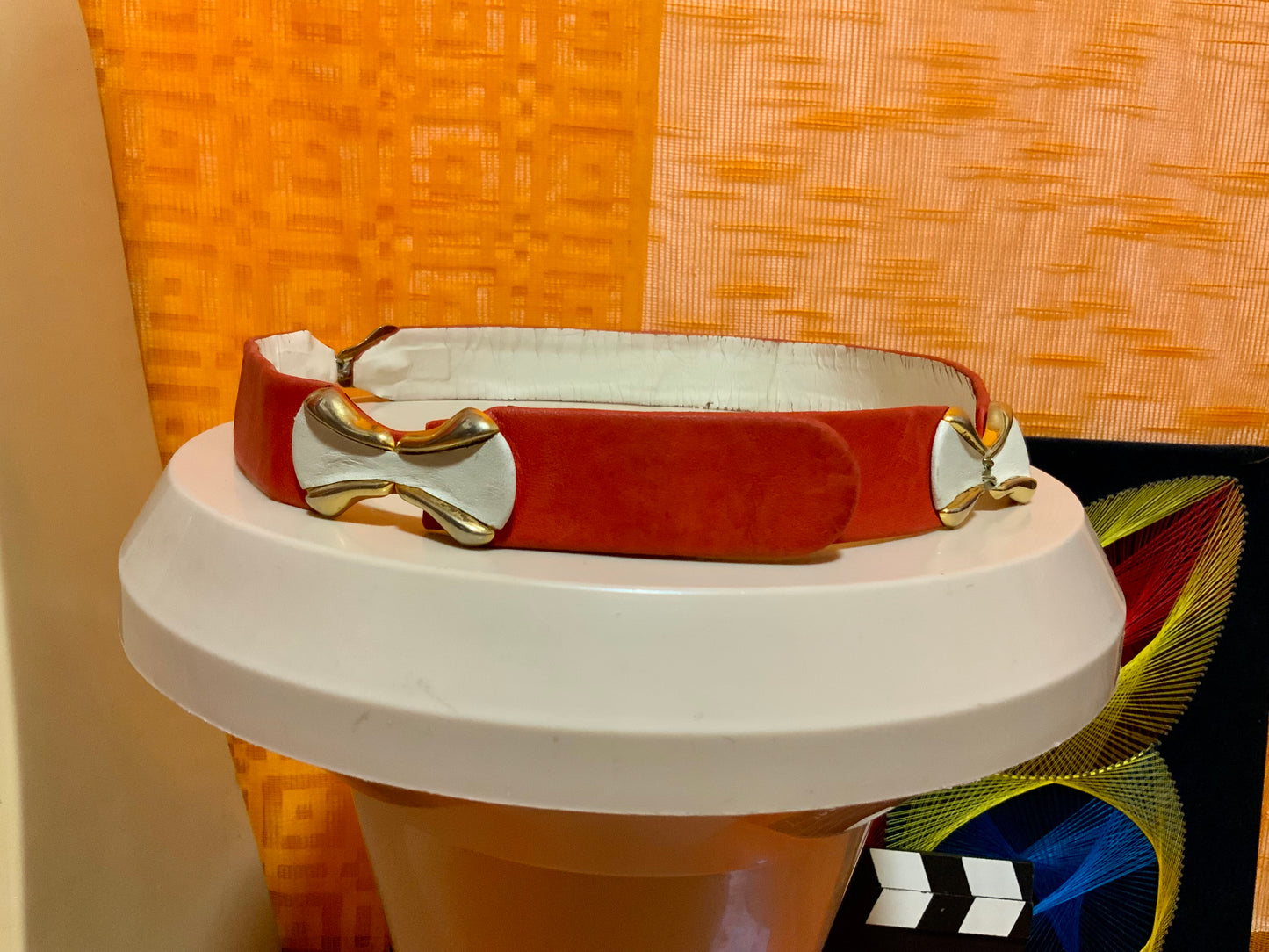 Ceinture Vintage 1960 Cuir rouge
