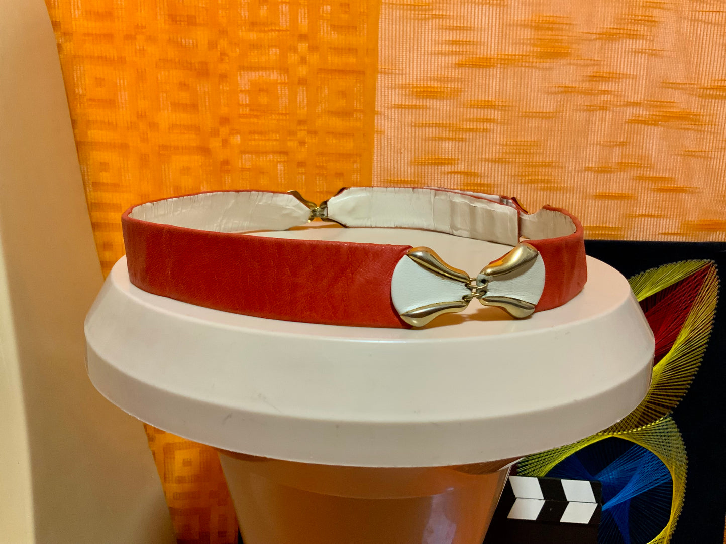 Ceinture Vintage 1960 Cuir rouge