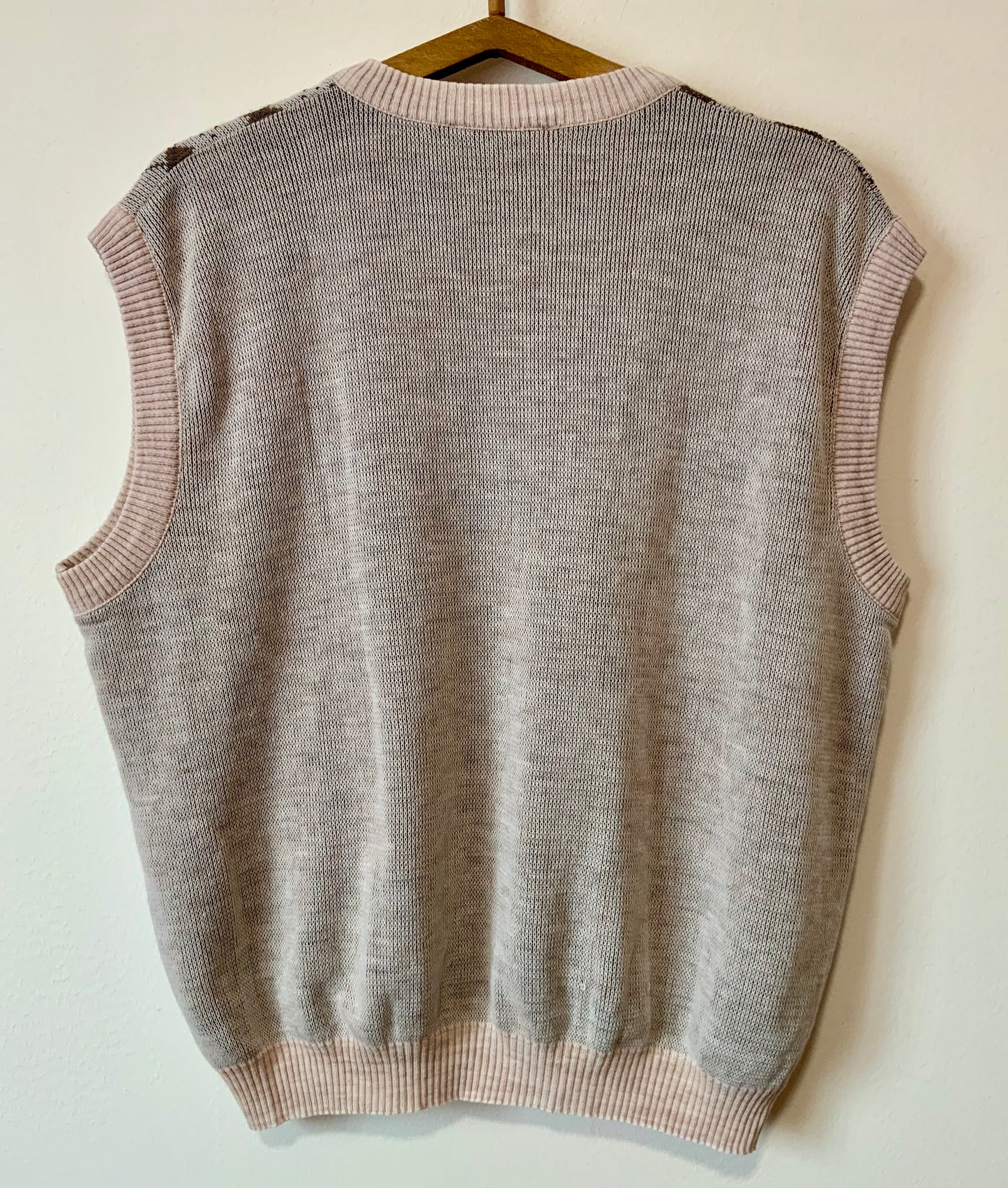 Pull sans manche aux motifs carreaux Burlingtons Col V Vintage 1980/90