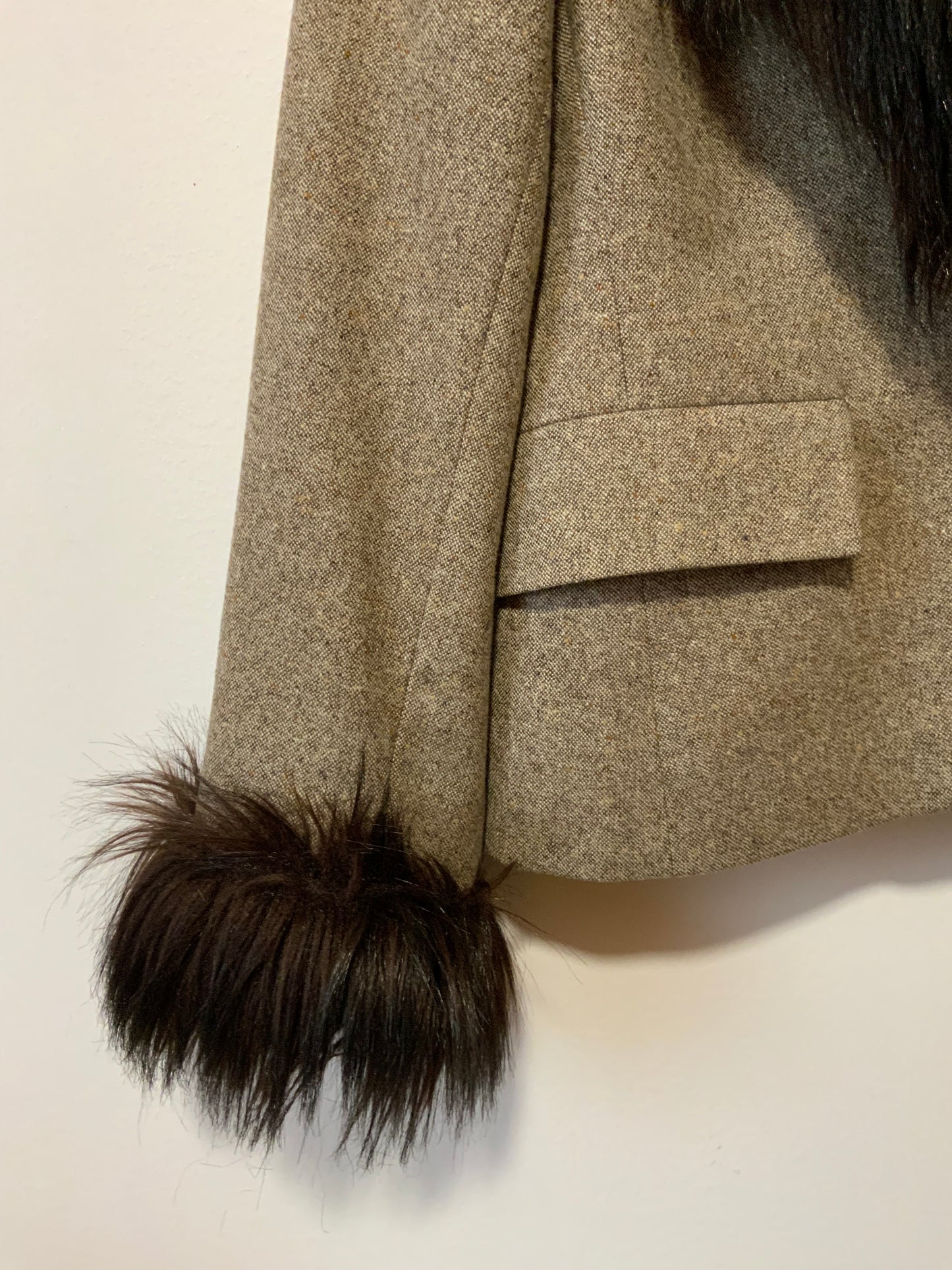 Sublime Veste Blazer Yves Saint Laurent Vintage avec Fourrure synthétique Laine et Cachemire