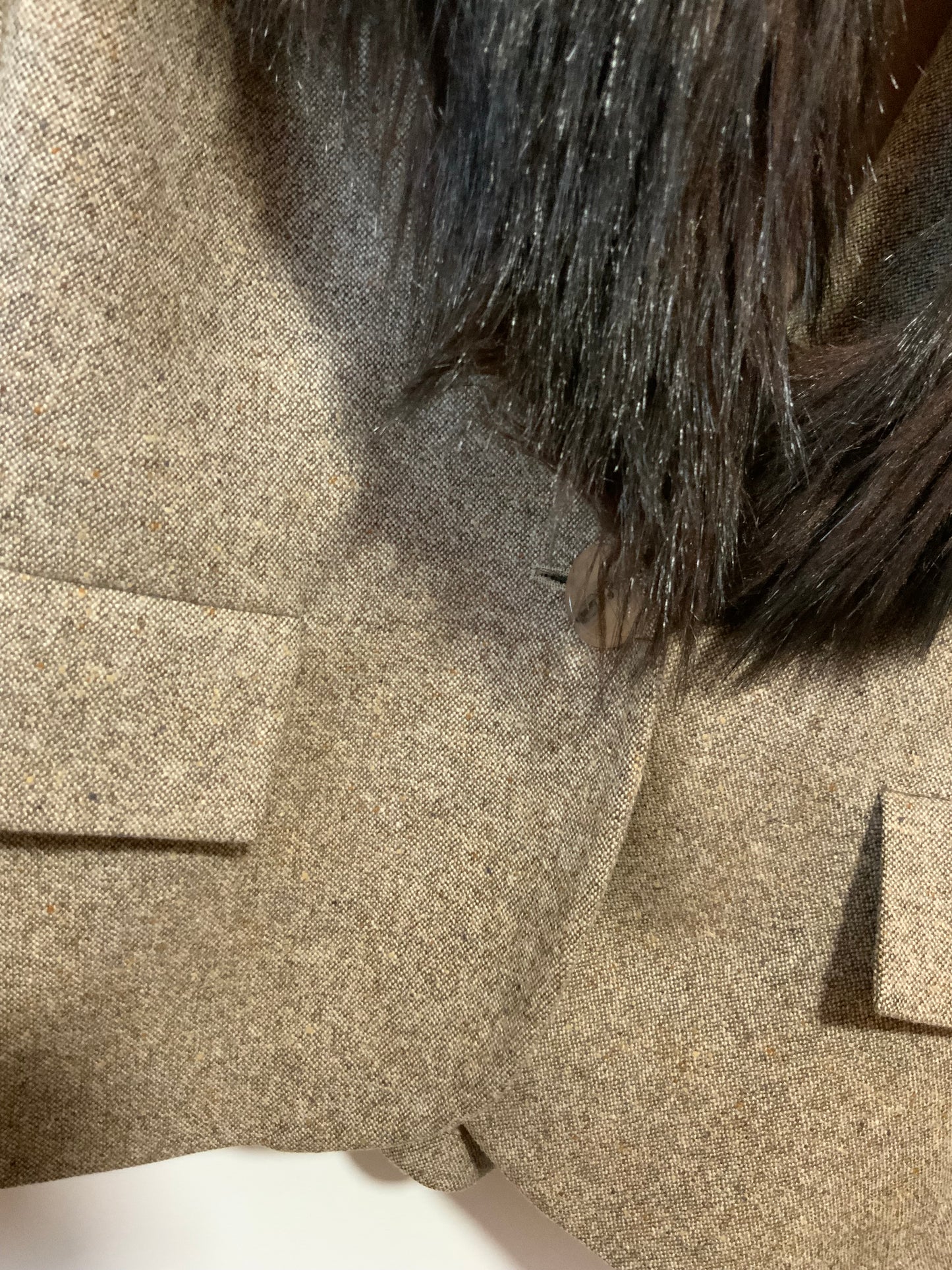 Sublime Veste Blazer Yves Saint Laurent Vintage avec Fourrure synthétique Laine et Cachemire