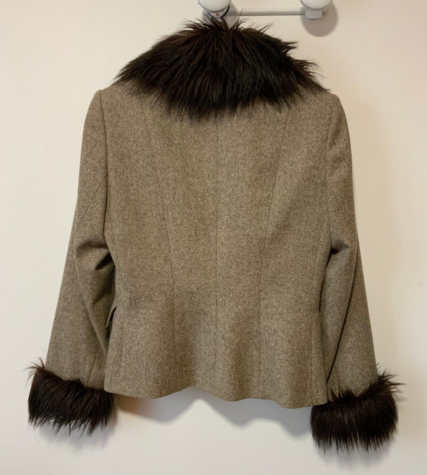 Sublime Veste Blazer Yves Saint Laurent Vintage avec Fourrure synthétique Laine et Cachemire