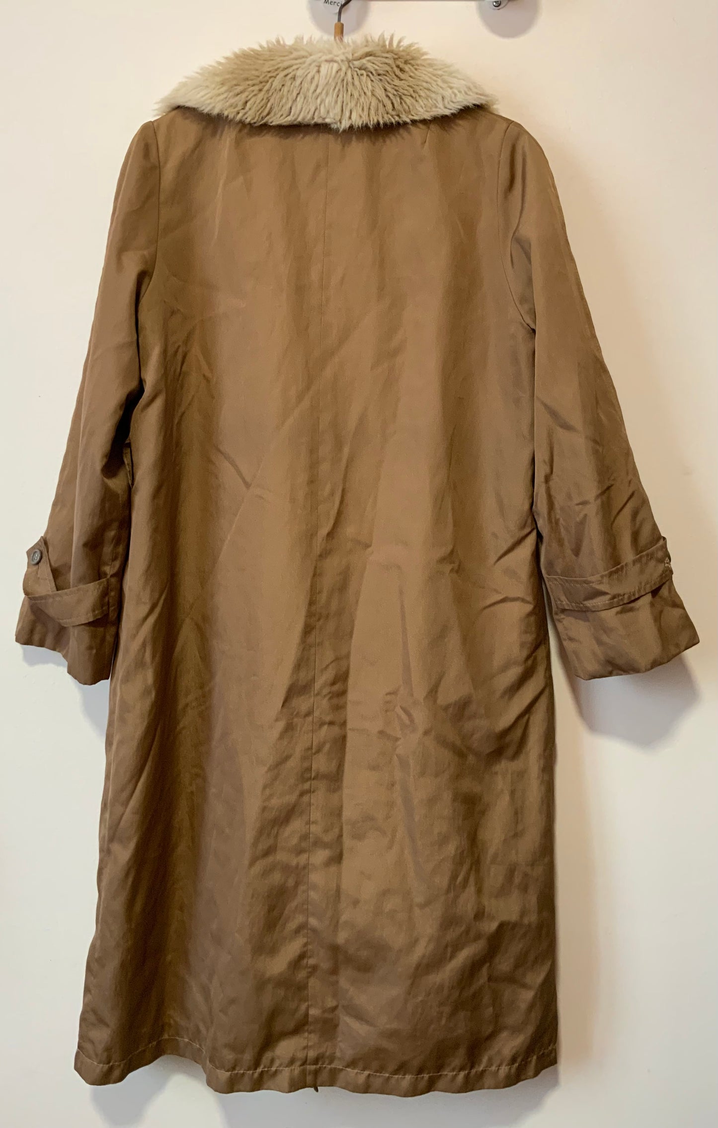 Long manteau façon impermeable fourré Vintage Mode Made in France