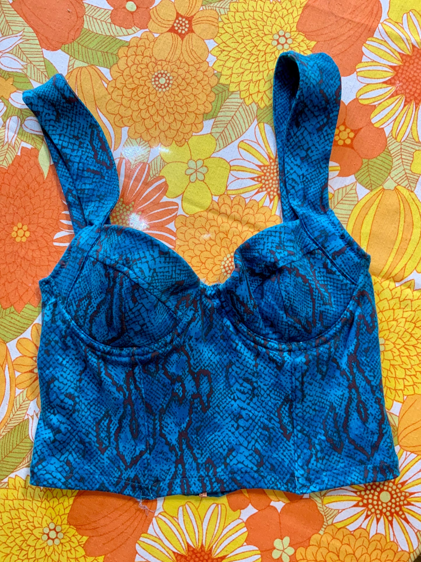 Top Bustier Motifs python Vintage 2000’