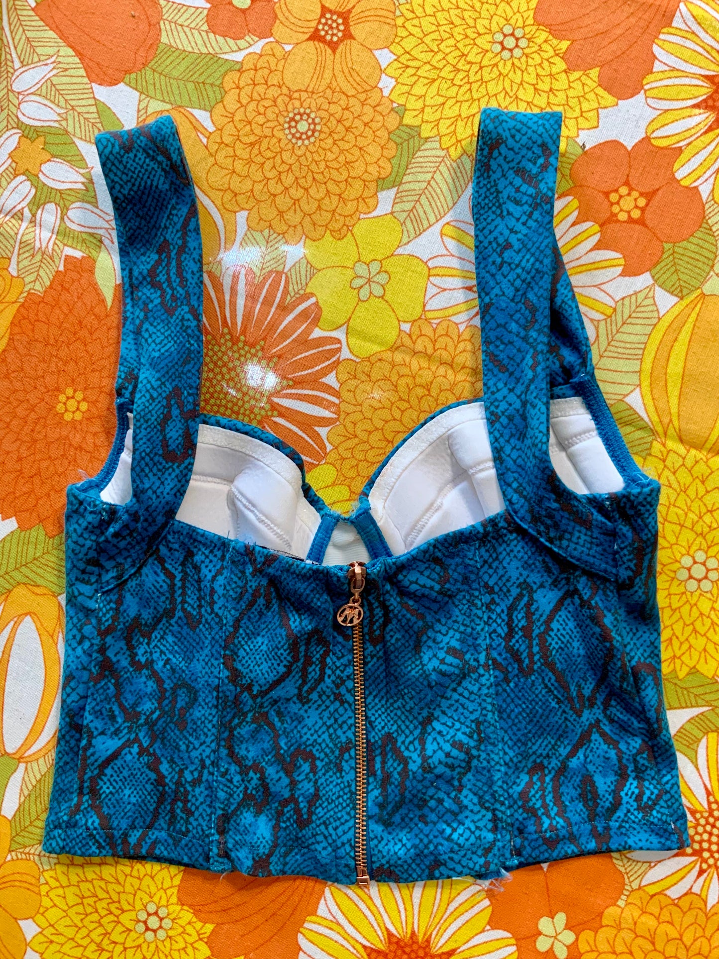 Top Bustier Motifs python Vintage 2000’