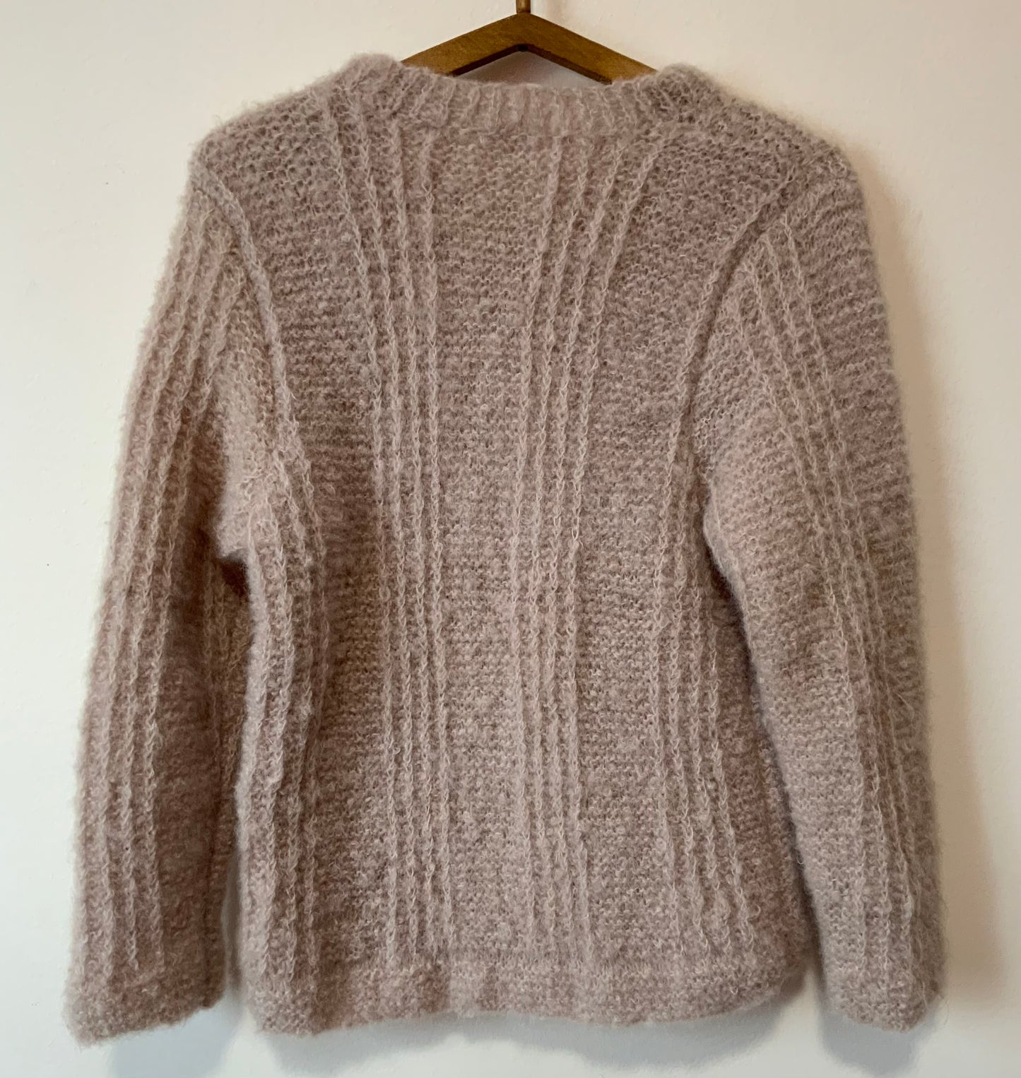 Gilet tricoté main Laine Mohair Vintage