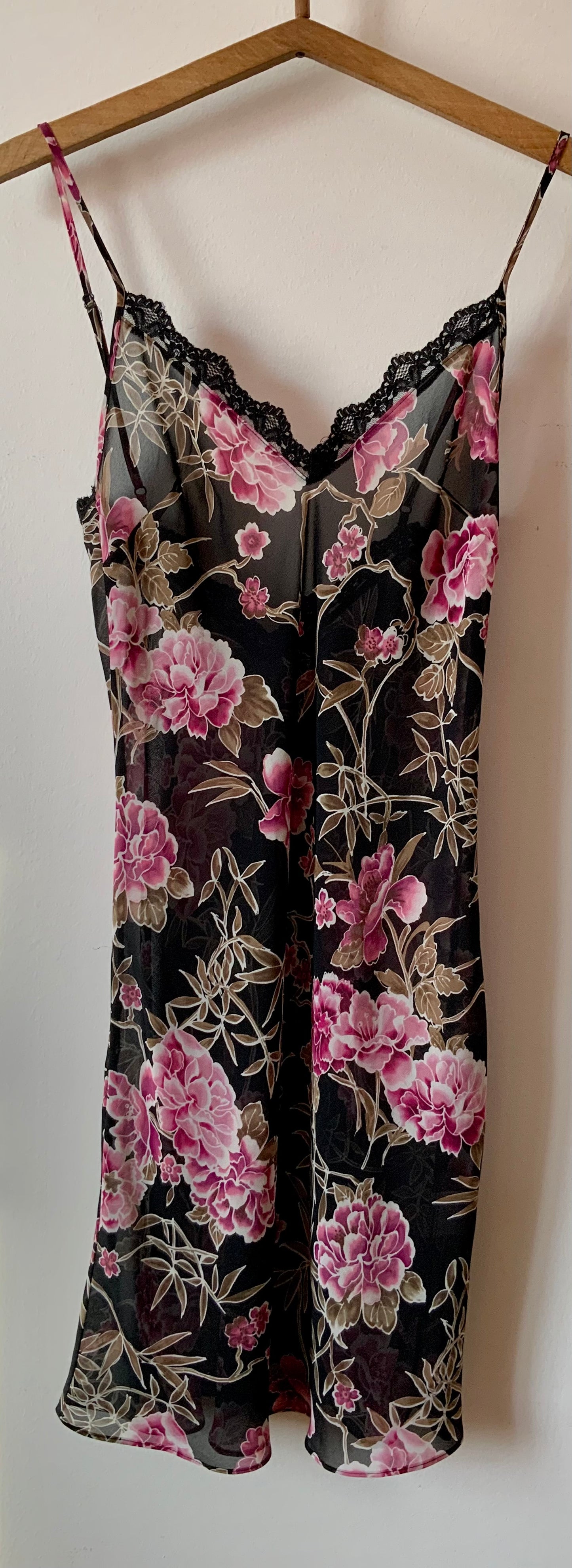 Robe nuisette légère voile épais à fleurs Sexy