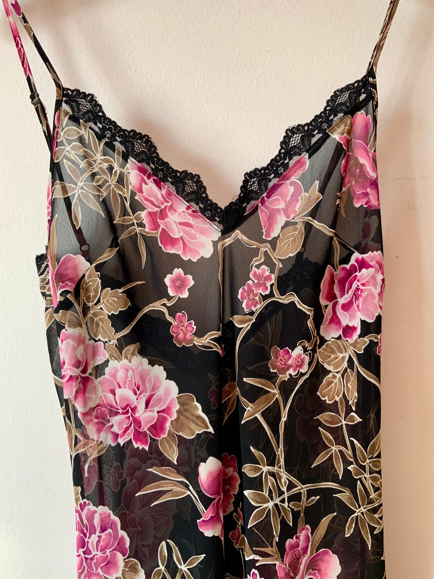 Robe nuisette légère voile épais à fleurs Sexy