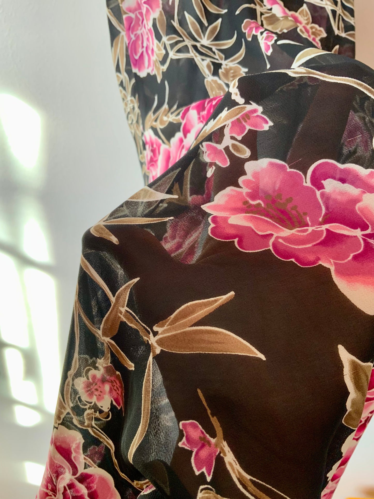 Robe nuisette légère voile épais à fleurs Sexy