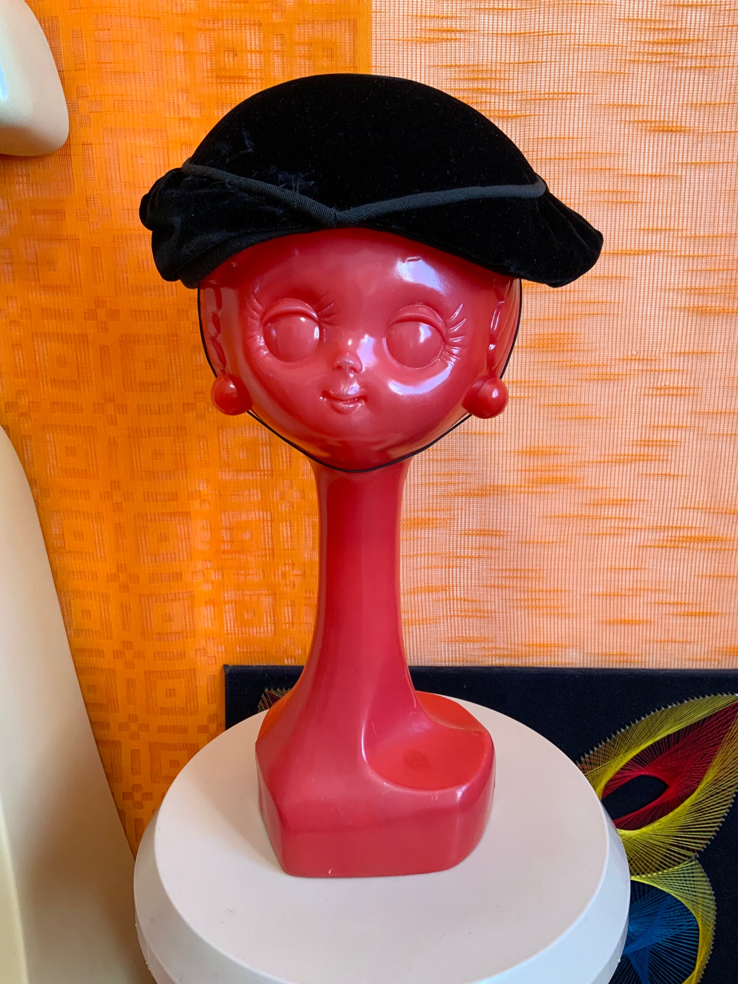 Petite toque velours et soie faite main très ancienne Années 30 Vintage