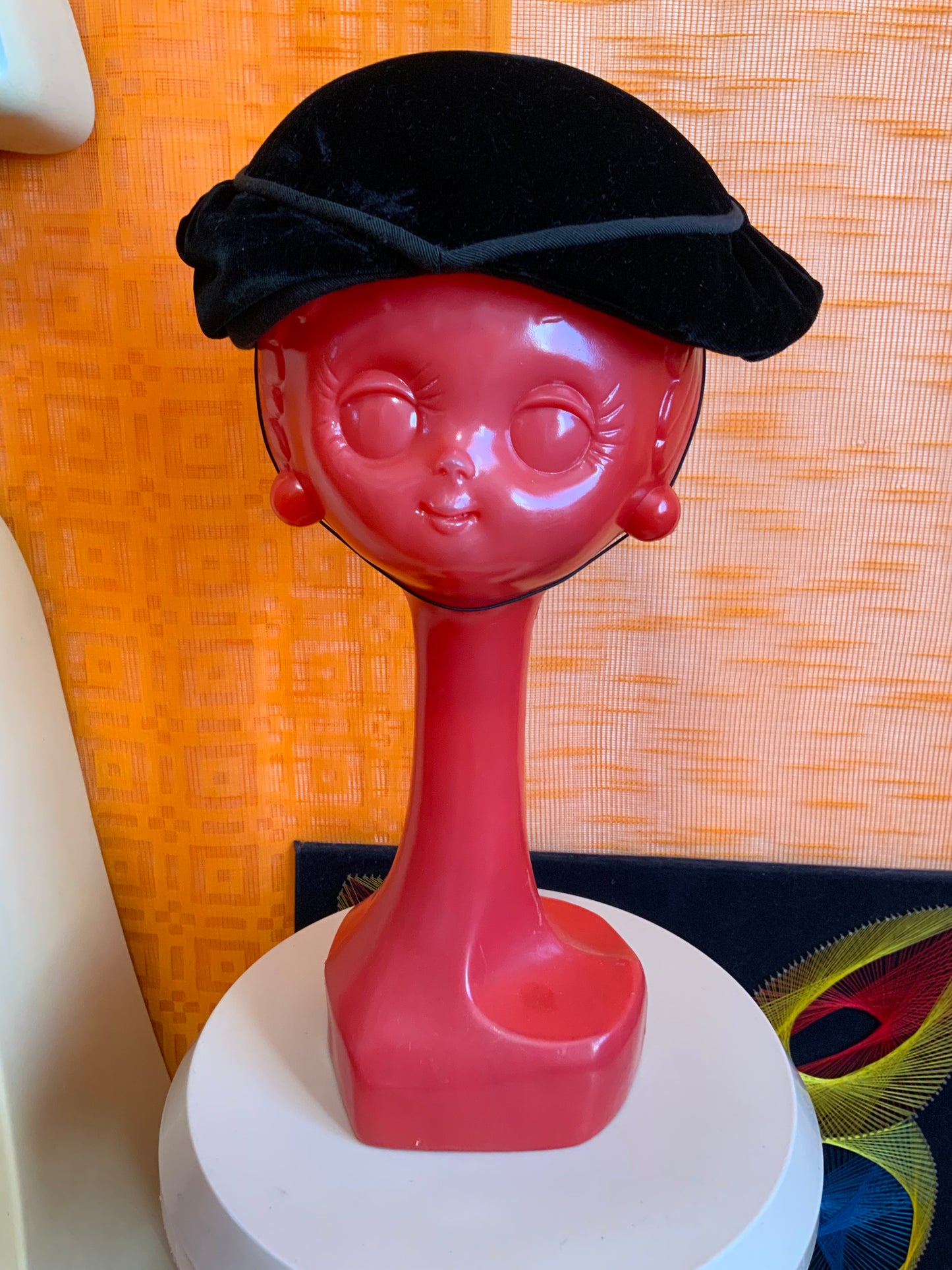 Petite toque velours et soie faite main très ancienne Années 30 Vintage