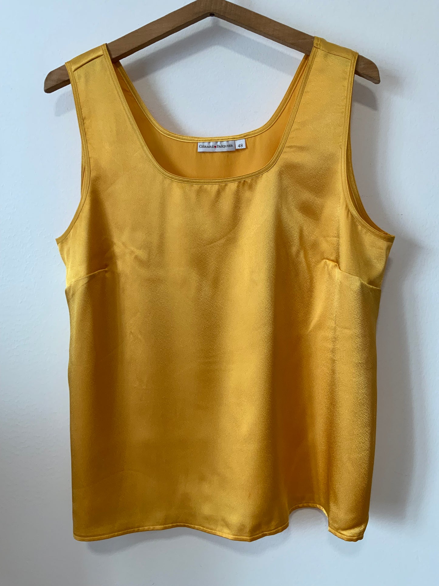Débardeur Moutarde Orange Satiné Pasquier Vintage 1990