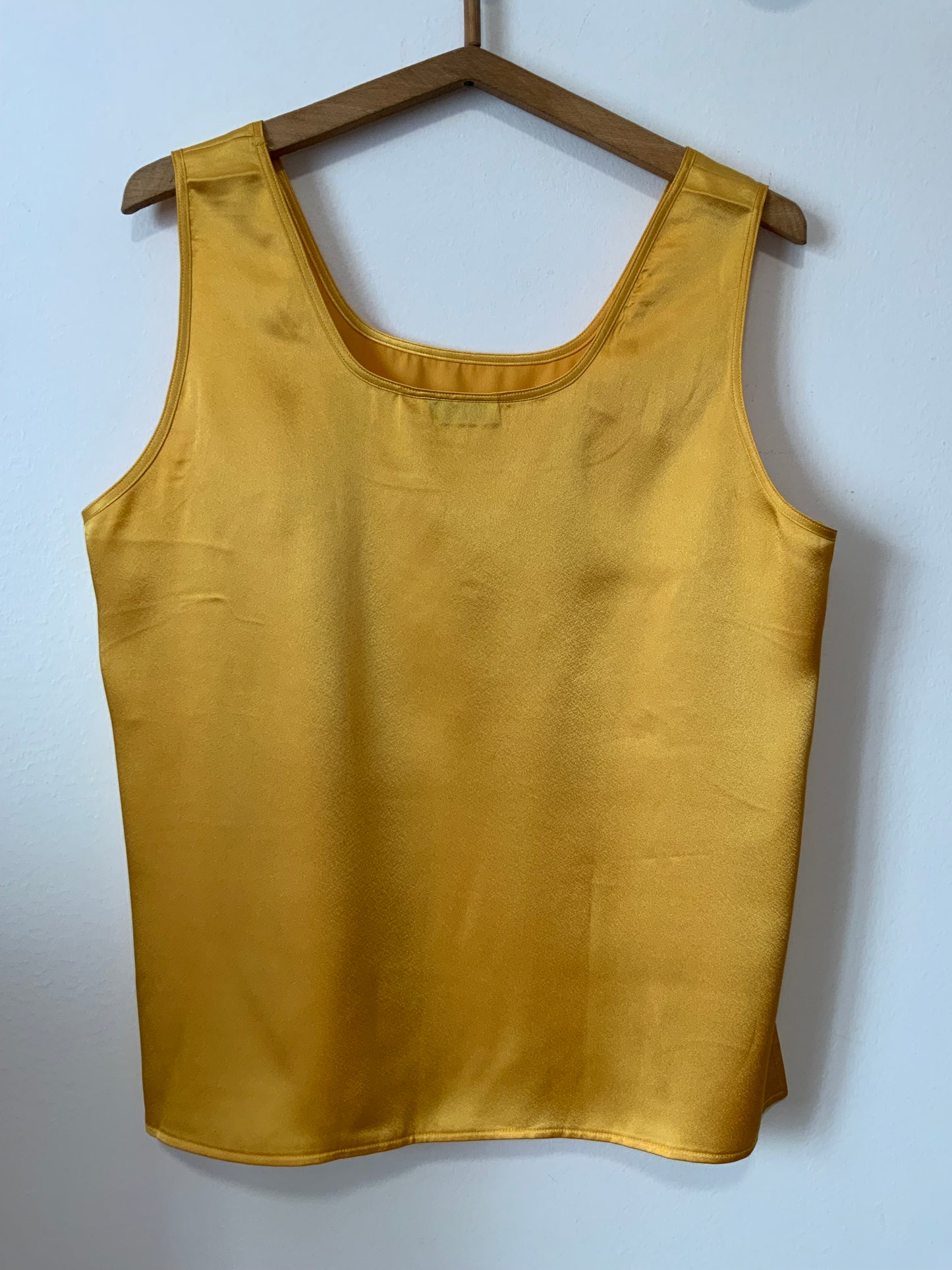 Débardeur Moutarde Orange Satiné Pasquier Vintage 1990