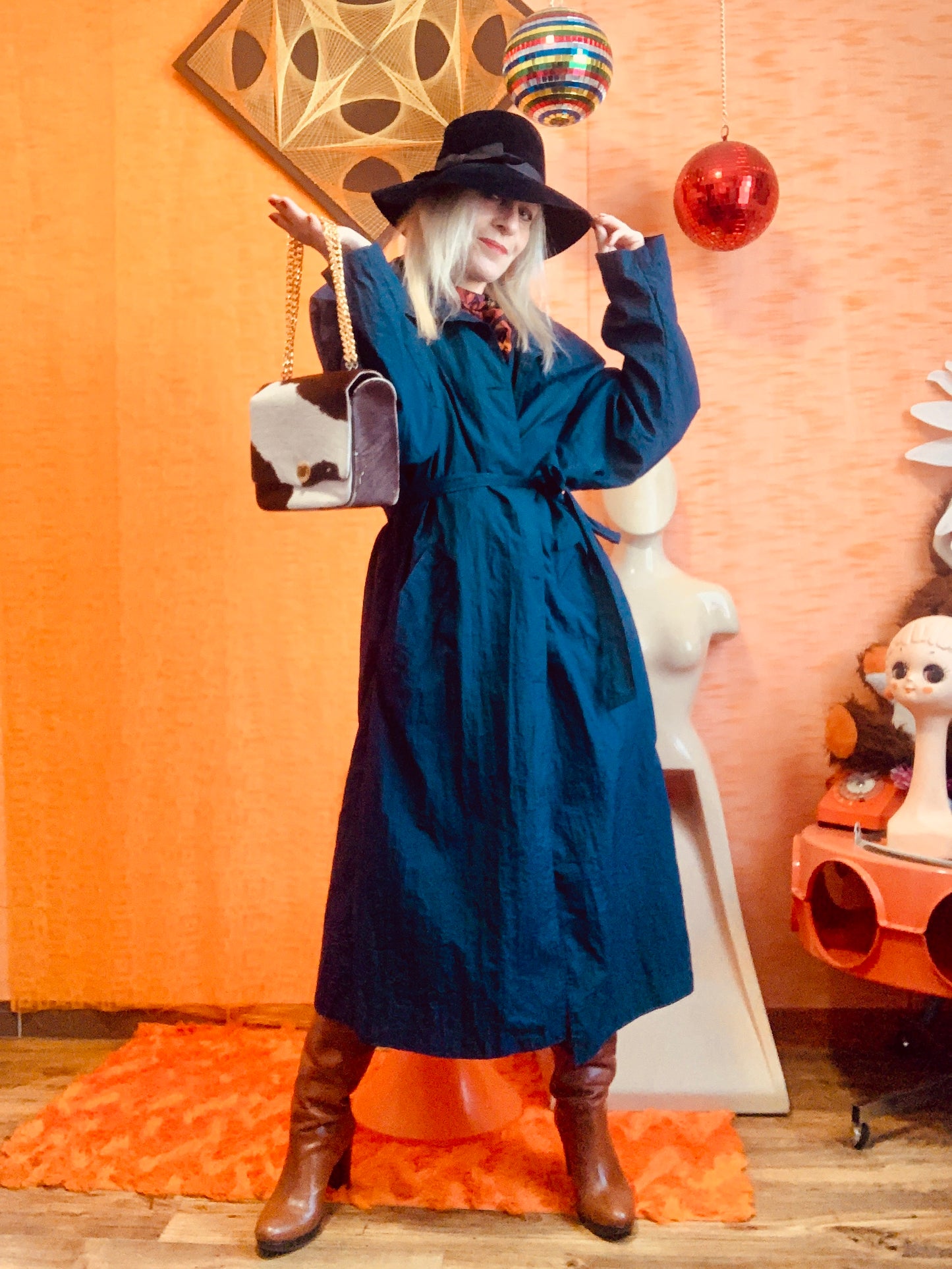 Trench Vintage France matière froissée 1980
