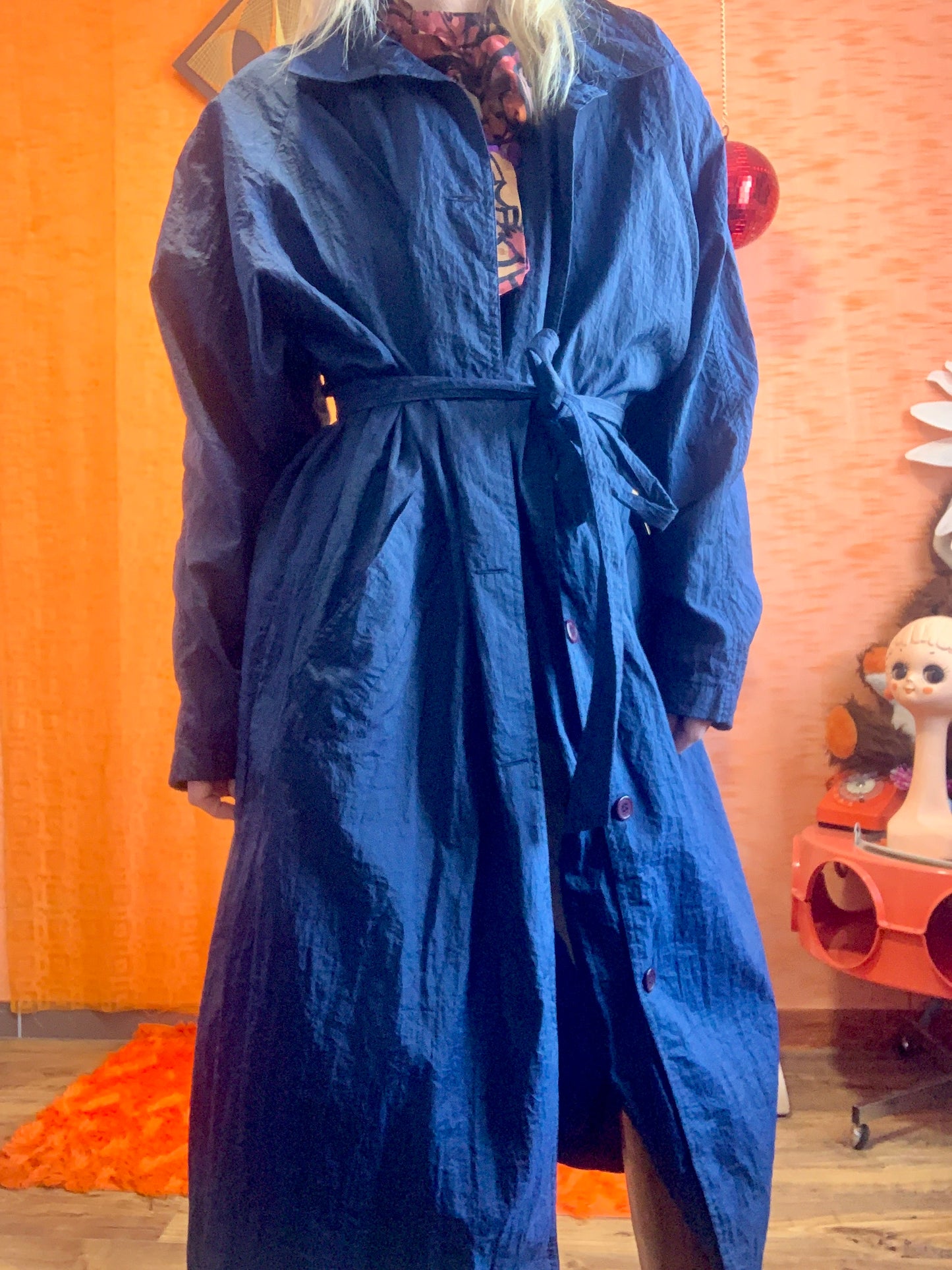 Trench Vintage France matière froissée 1980