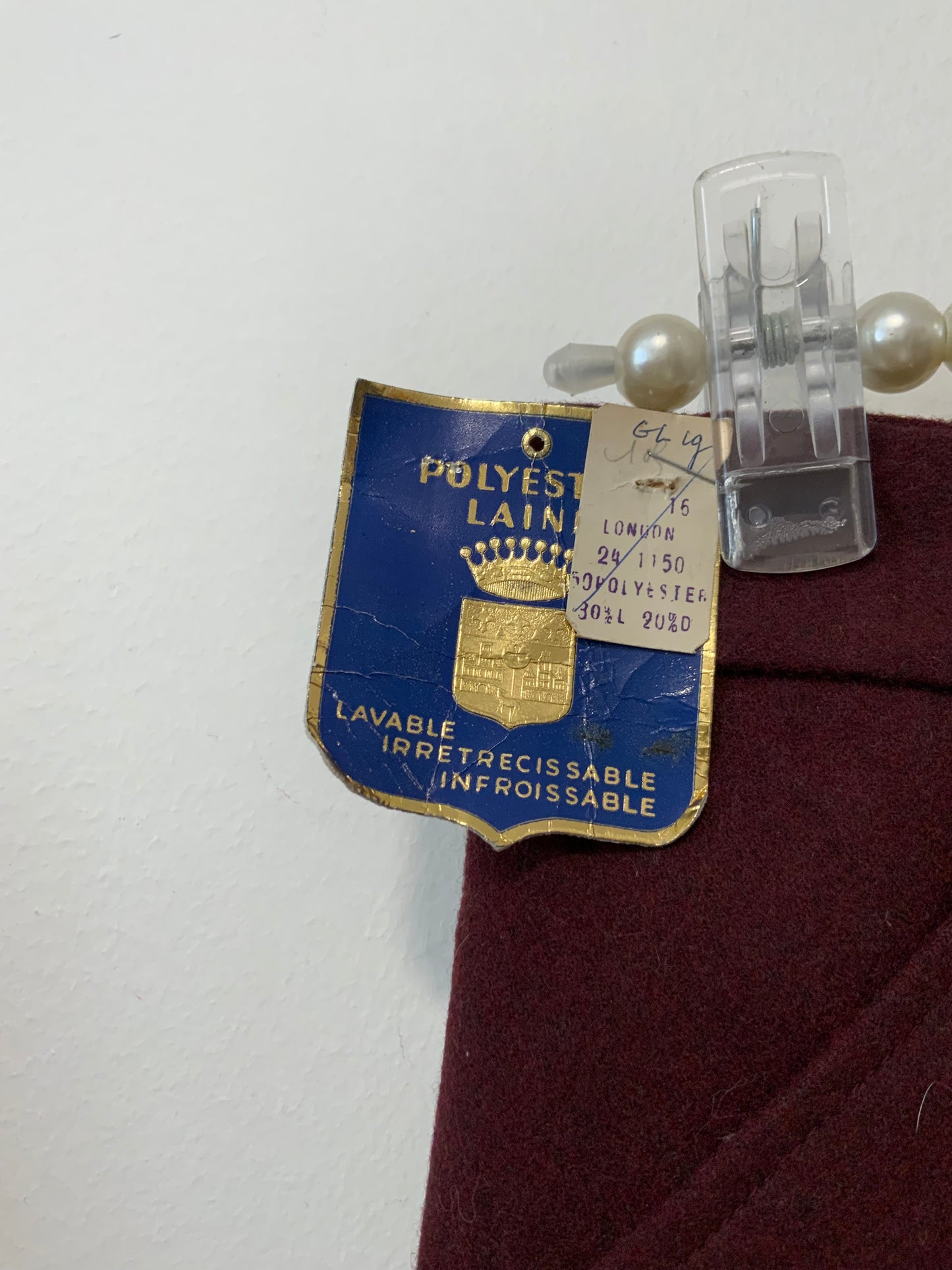 Pantalon Flare Taille haute Vintage Deadstock 1970 Modele London