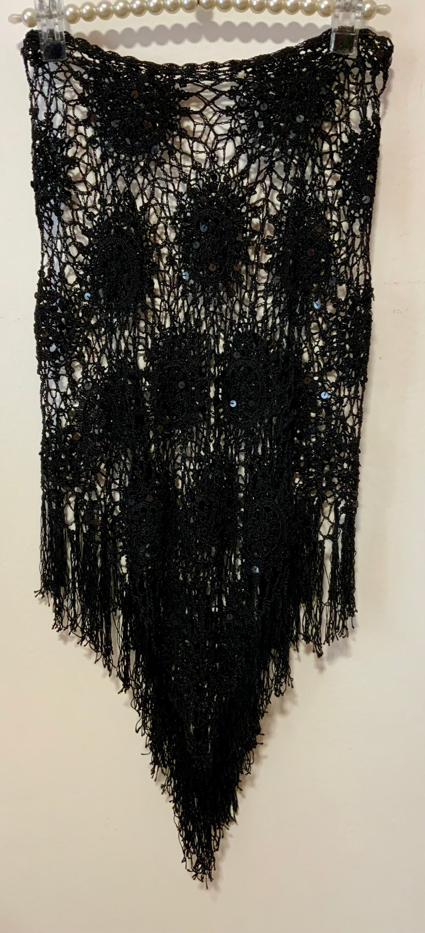 Châle Mailles crochets Vintage 1990