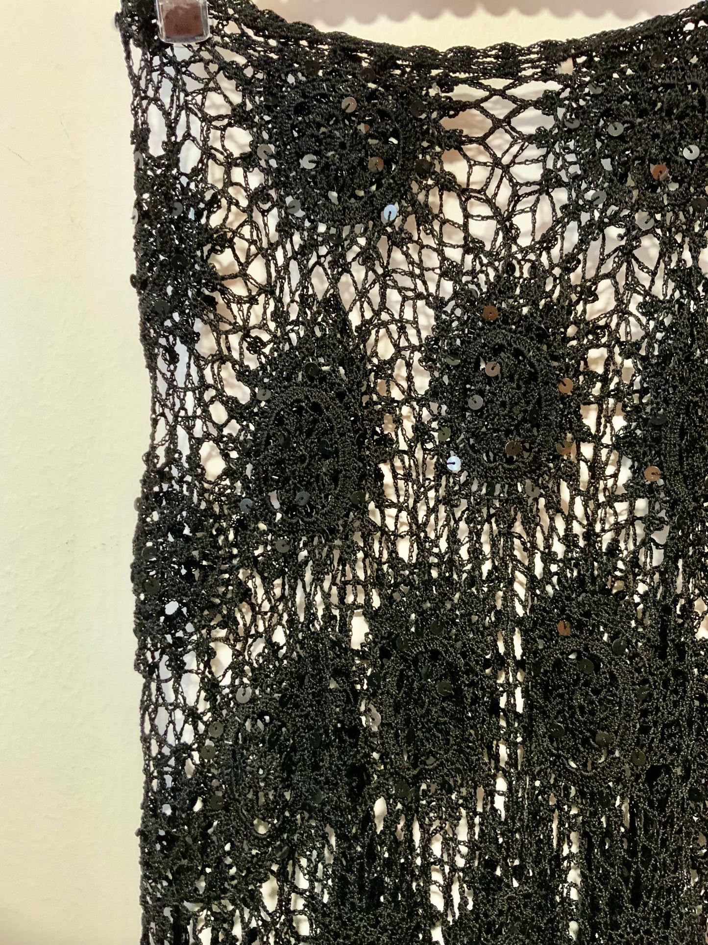 Châle Mailles crochets Vintage 1990