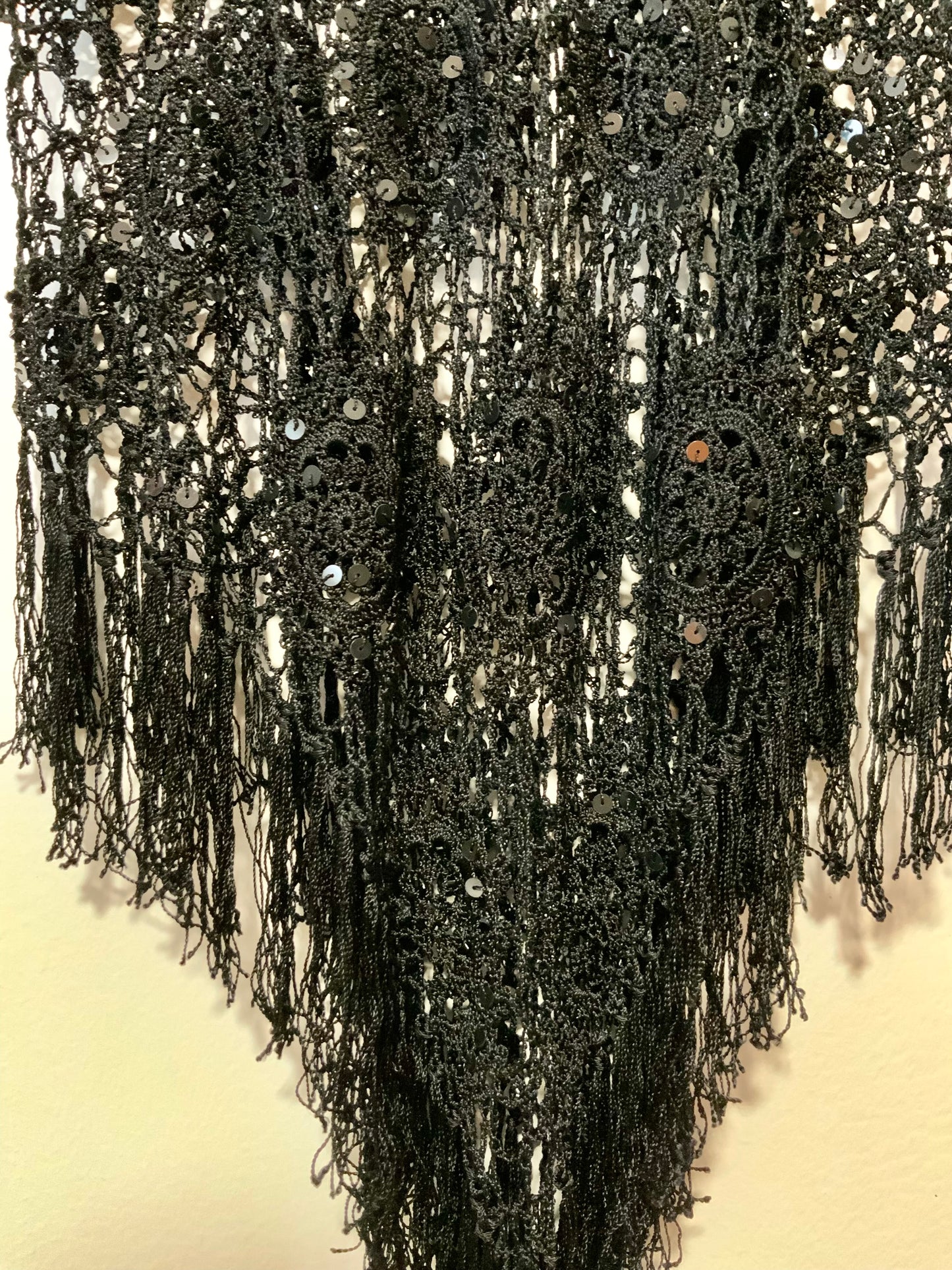 Châle Mailles crochets Vintage 1990