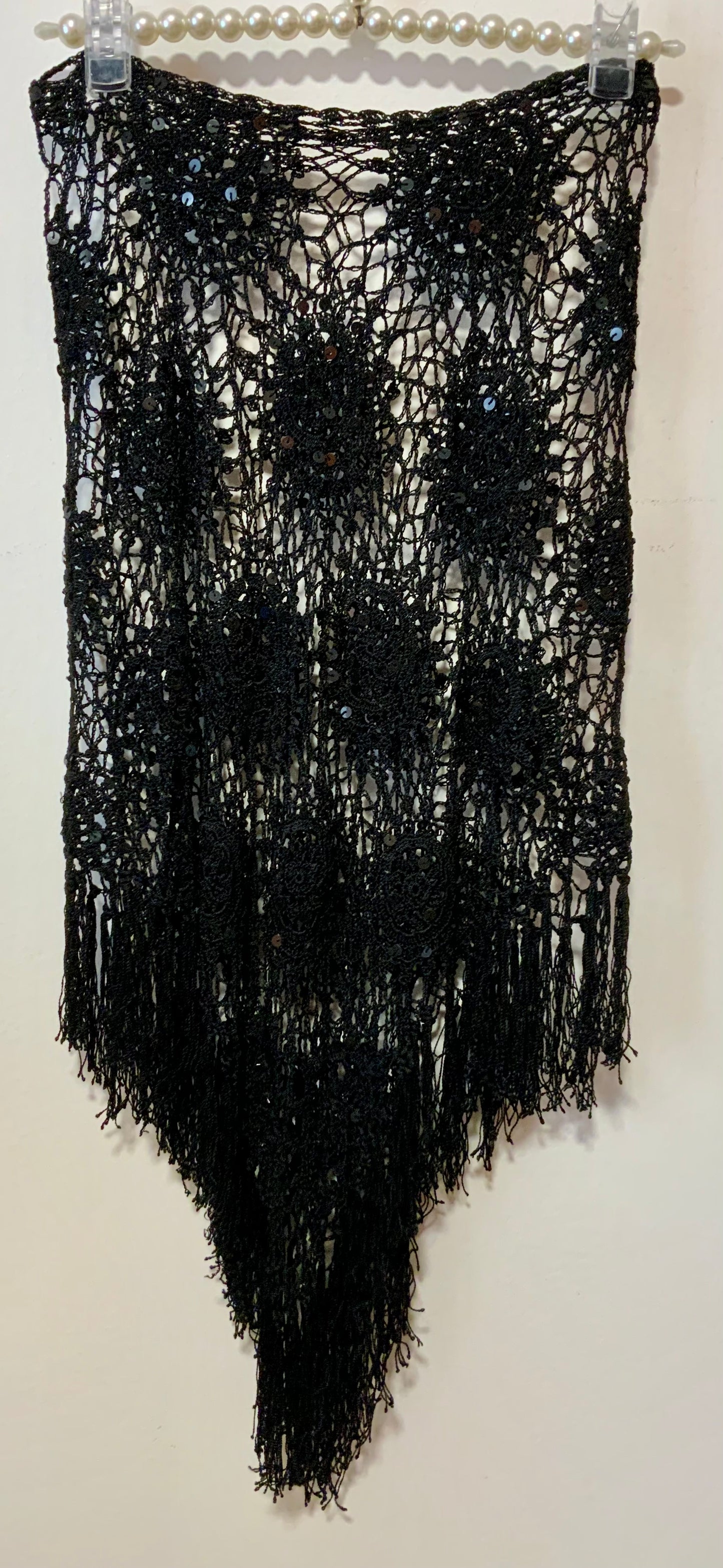 Châle Mailles crochets Vintage 1990