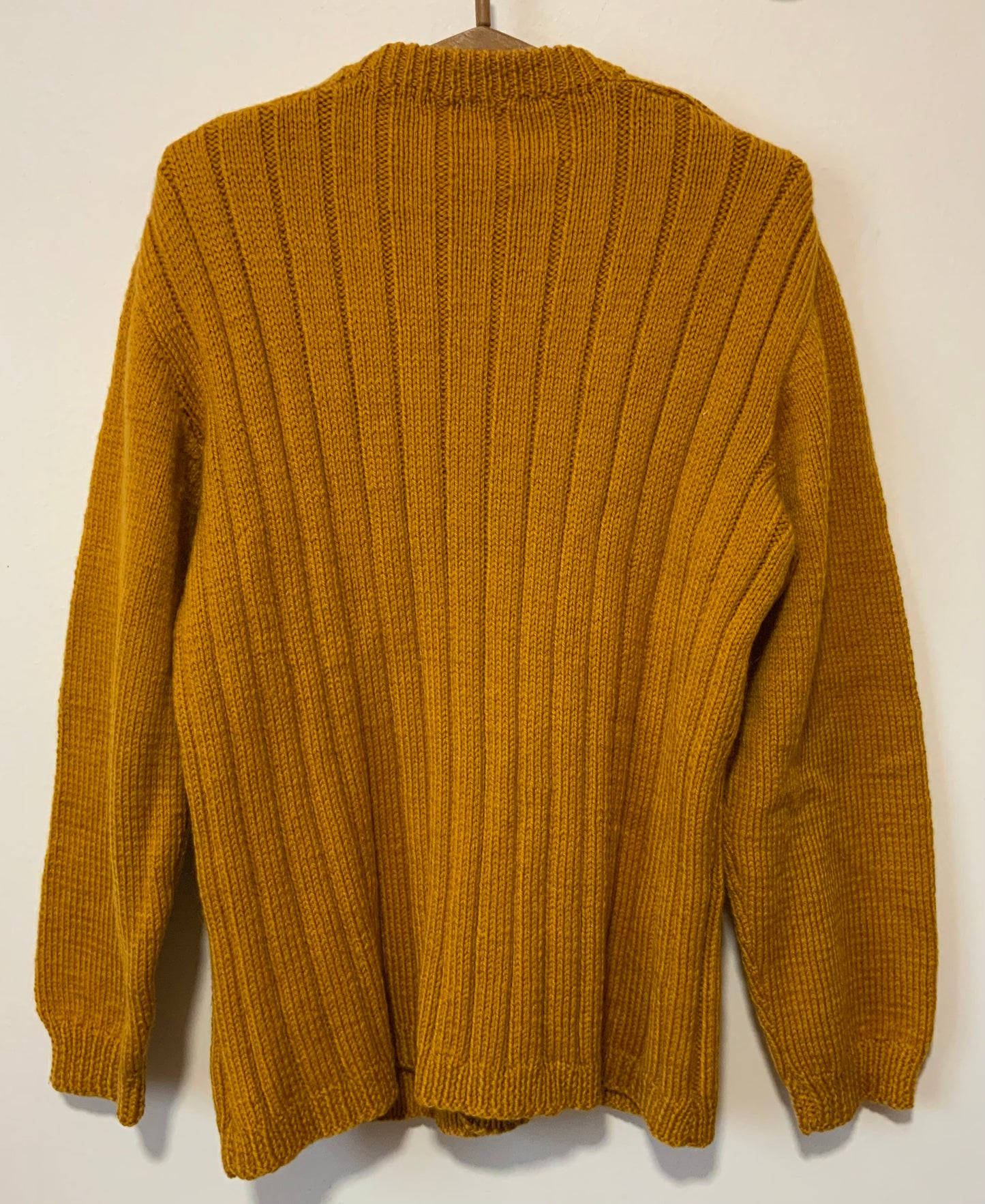 Gilet Tricot grosse Laine Orange fait à la main Vintage boutons métal