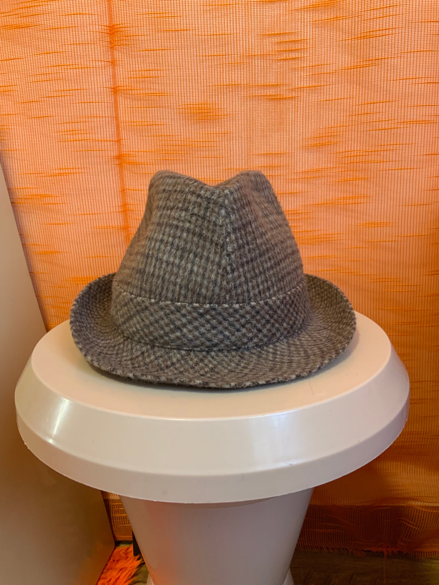 Chapeau à carreaux Laine Vintage 1970 France Imperméabilisé