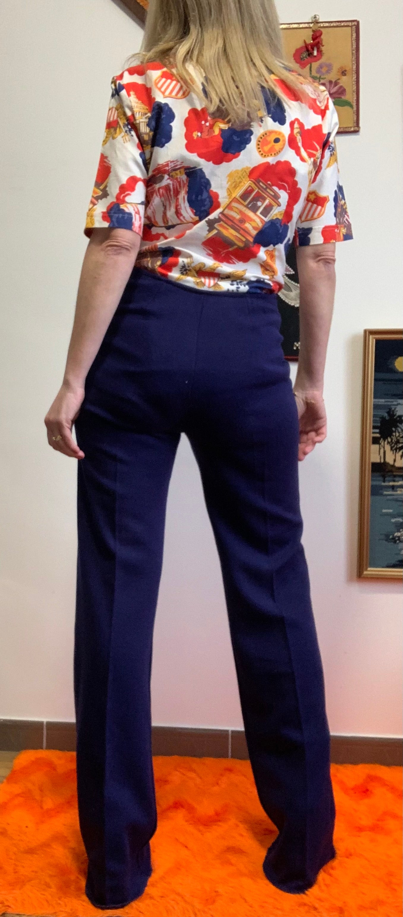 Superbe pantalon pattes d’éléphant Dralon Original Vintage 1970